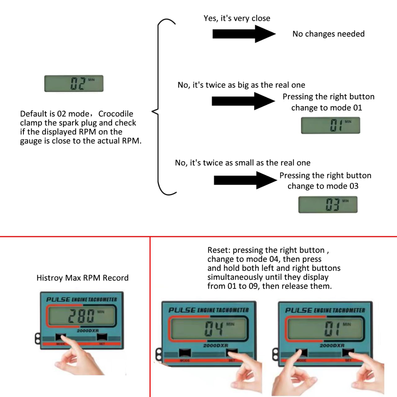 Digital Tachometer with LCD Display - Accurate RPM Meter for Chainsaw, Generator, Lawn Mower, ATV, Dirt Bike & Boat Engines | Perfect for Mechanics, DIY Enthusiasts & Outdoor Power Equipment Maintenance