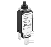 4400.0065 T11 211 15 Amp Thermal Circuit Breaker (CBE) - 240VAC/48VDC, 2kA, Threaded Neck Type, Reset Function, Quick Connect Terminals - for Home Appliances, HVAC Systems & Industrial Equipment Protection