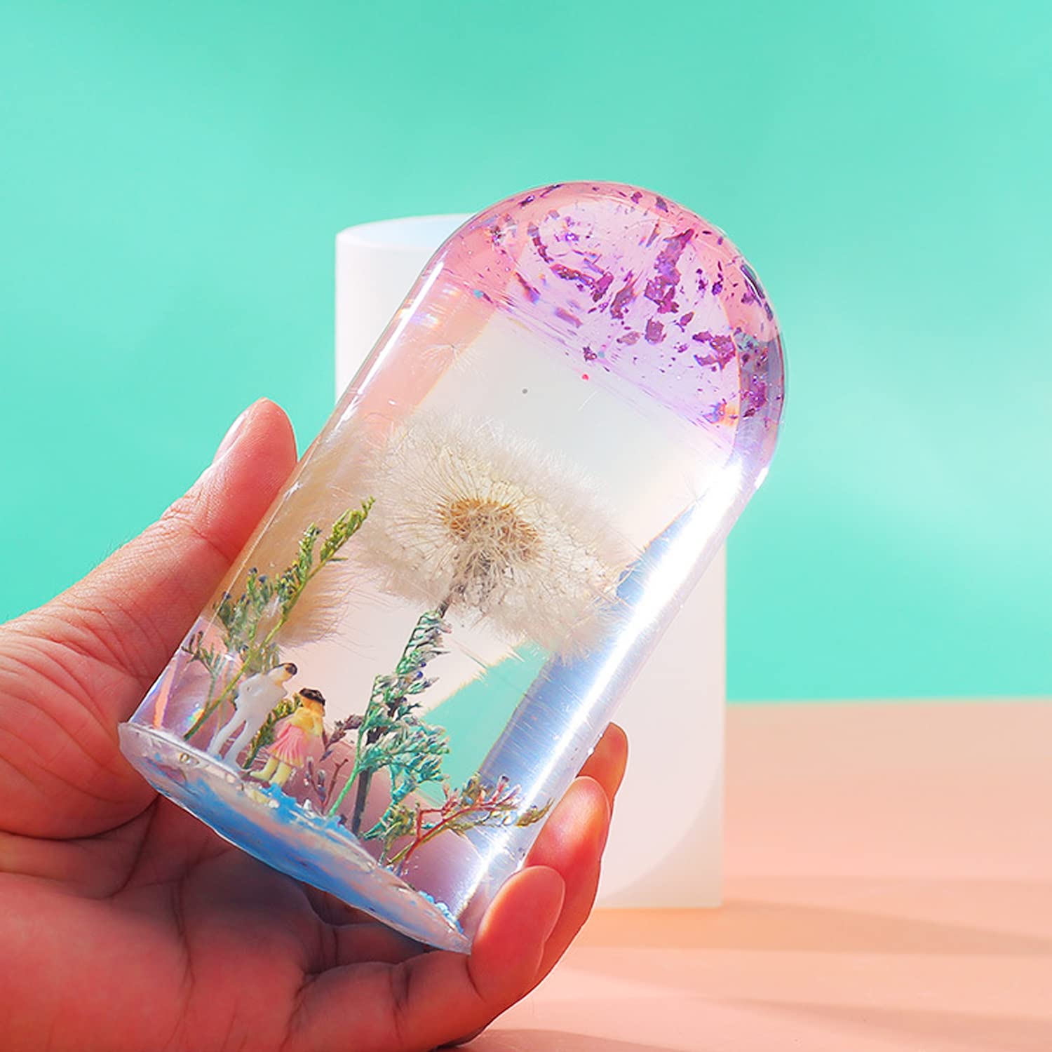 DIY Resin Silicone Molds for Cylinder Lights - USB Powered Stand for Table Lamps, Candles & Home Decor | Perfect for Crafting, Gifts & Desktop Ornaments