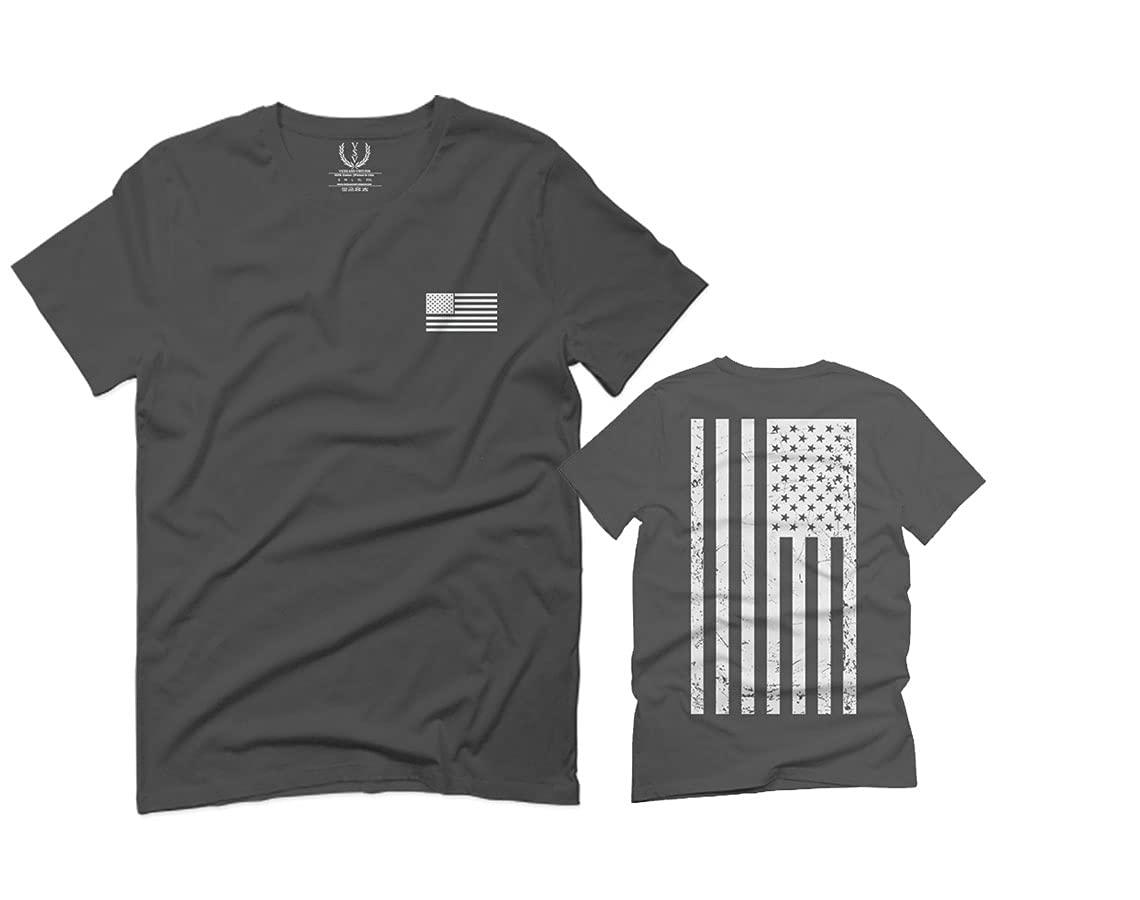 Vintage American Flag T-Shirt for Men - Patriotic USA Marine Style Cotton Tee - Perfect for 4th of July, Veterans Day & Patriotic Events