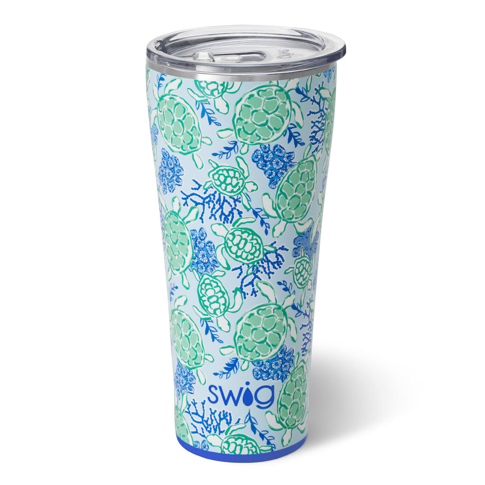 Shell Yeah Tumbler 32oz - Insulated Stainless Steel Water Bottle with Lid & Straw - Perfect for Beach, Travel & Outdoor Activities