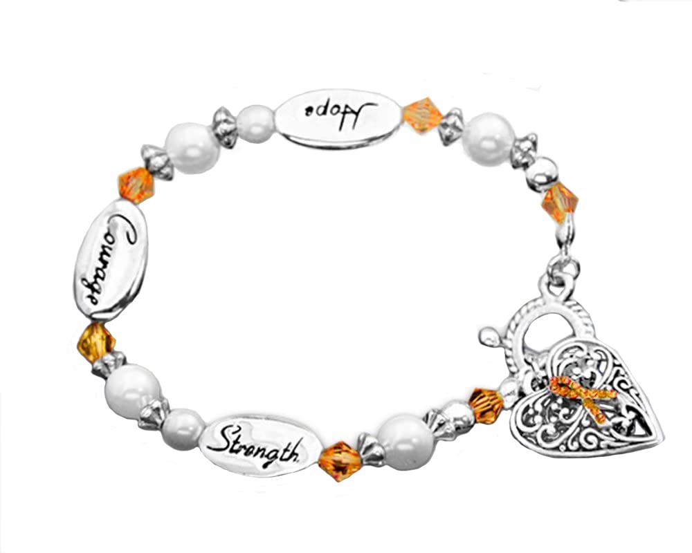 5 Pack Orange Awareness Bracelets for Gun Violence & Mass Shooting Prevention - Hope, Faith, Love Support Wristbands (March for Our Lives) - Wear for Rallies, Memorials & Social Justice Events