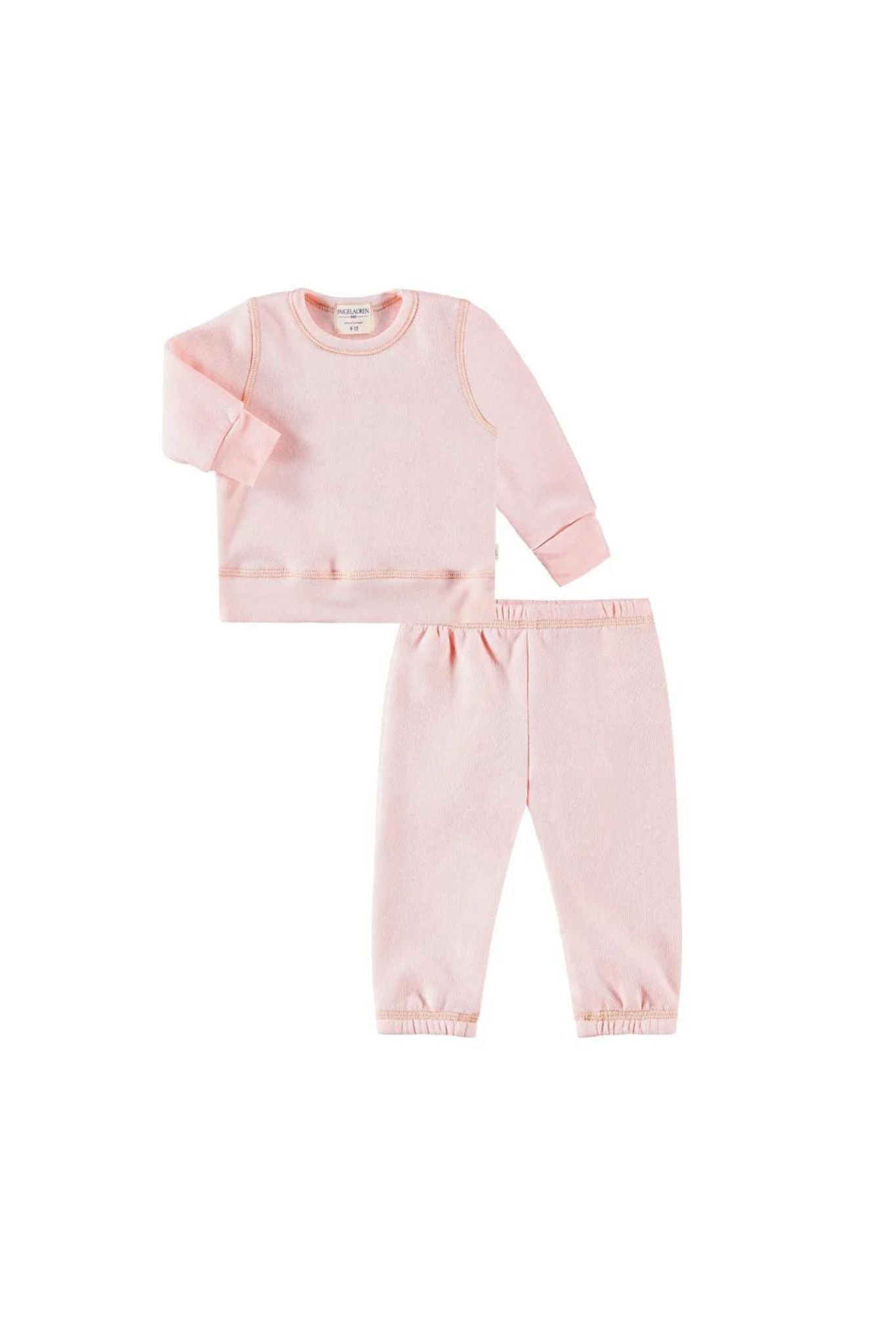 Eco-Friendly Fleece Ballet Pink Loungewear Set for Baby Girls - Soft & Comfortable Lounge Wear for Playtime, Nap Time & Family Outings