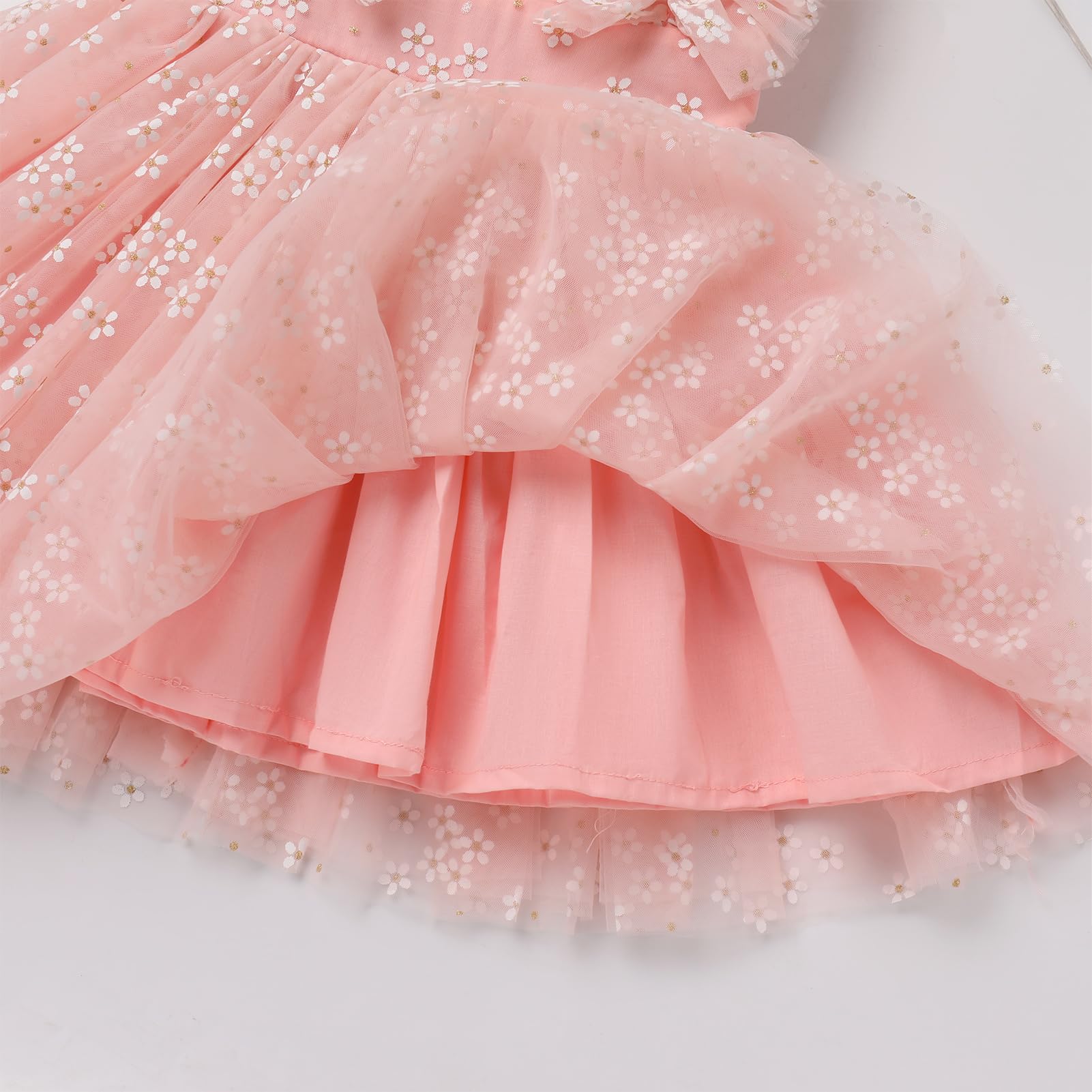 Butterfly Daisy Polka Dot Embroidered Princess Tulle Dress for Girls - Birthday Party, Wedding, Pageant & Evening Gown - Perfect for Special Occasions & Photo Shoots