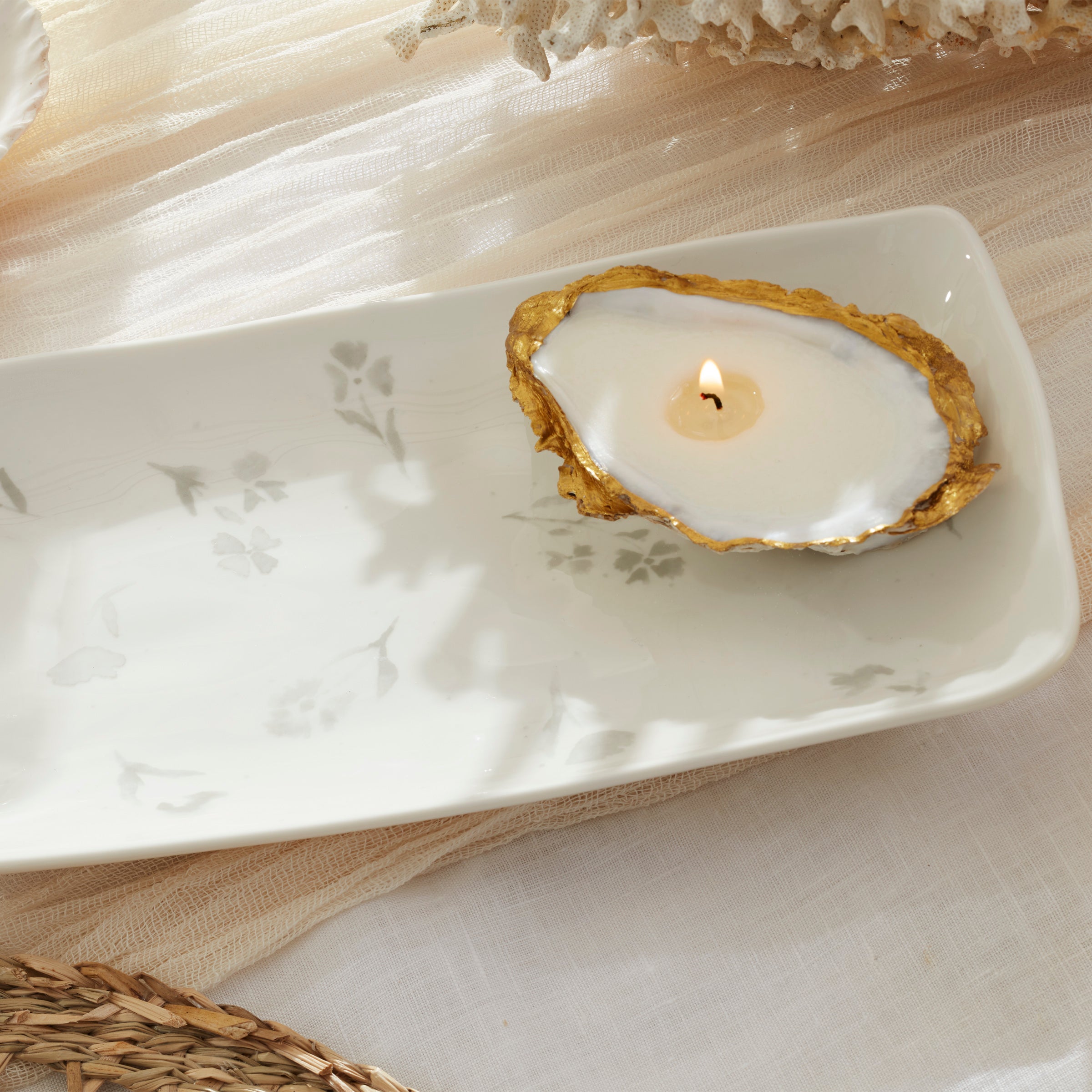 Oyster Bay 2-Piece Nesting Serving Platters Set - Elegant Appetizer & Dessert Trays for Entertaining, Parties, and Home Decor