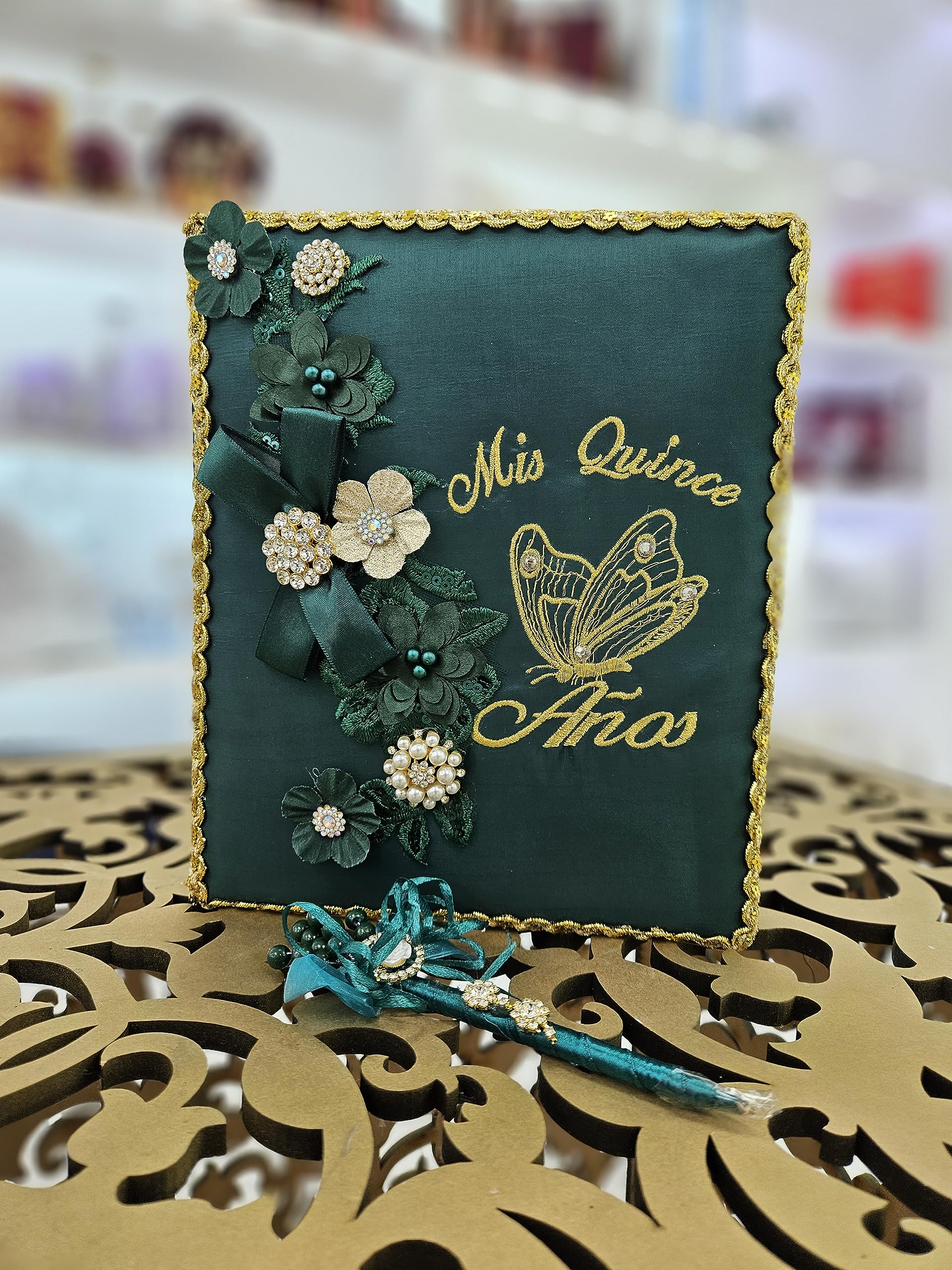 Custom Made Quinceañera Guest Book Pillow - Butterfly Theme (Mariposa) Sweet 16 Accessories Set - Perfect for Quinceañeras, Birthday Decorations & Gift Ideas (A&C Quinceañeras and More)