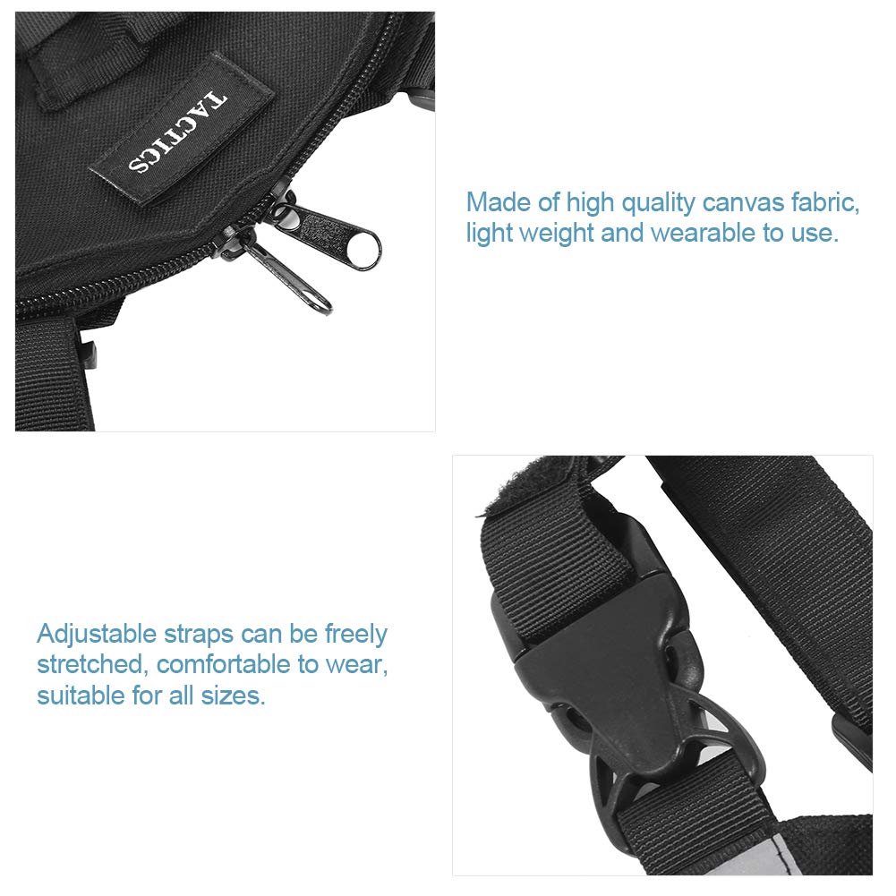 Socobeta Adjustable Chest Rig Bag - Tactical Shoulder Pack with Radio Holster Holder for Men & Women (Black) - Perfect for Hiking, Airsoft, Hunting & Outdoor Adventures