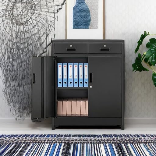 Black Metal Storage Cabinet 36