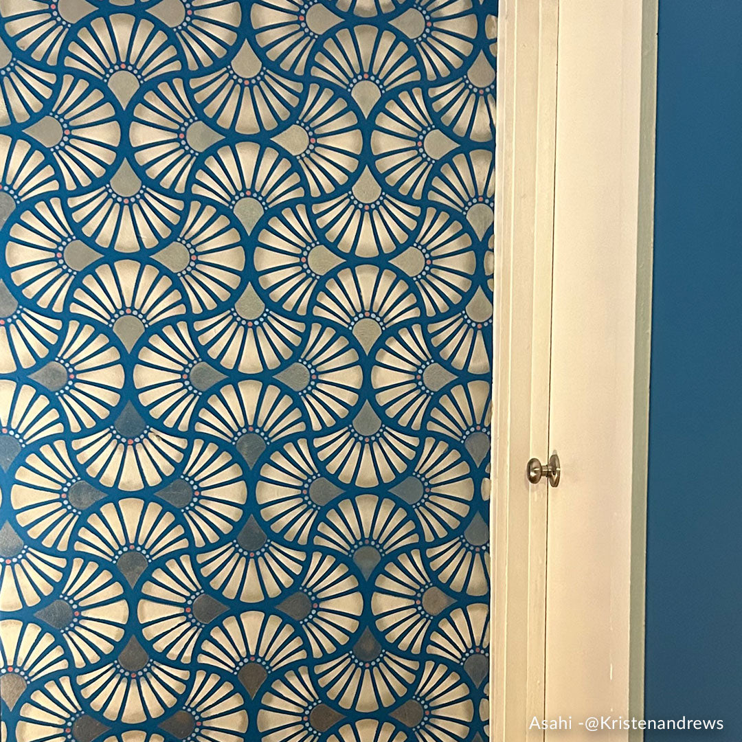 Asahi Wall Stencil - DIY Home Decor, Creative Painting Template for Walls, Furniture & Crafts - Perfect for Bedroom, Nursery, Living Room & Accent Walls