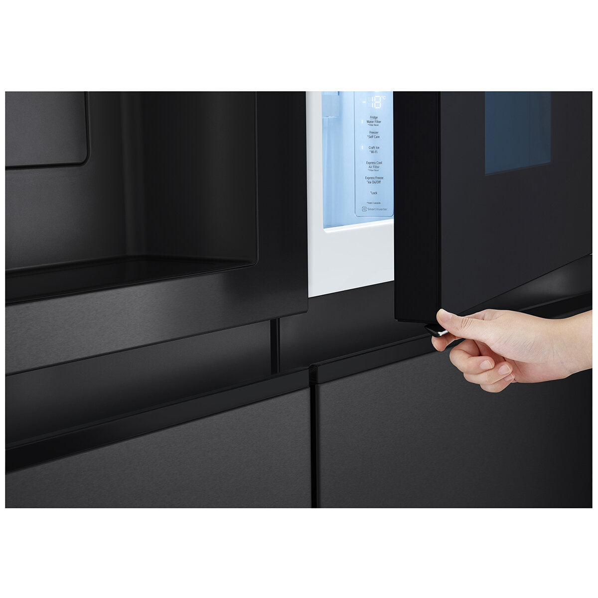 LG 635L 3-Door Side by Side Refrigerator with InstaView™, Ice & Water Dispenser - Matte Black (GS-V600MBLC) - Perfect for Modern Kitchens & Large Families
