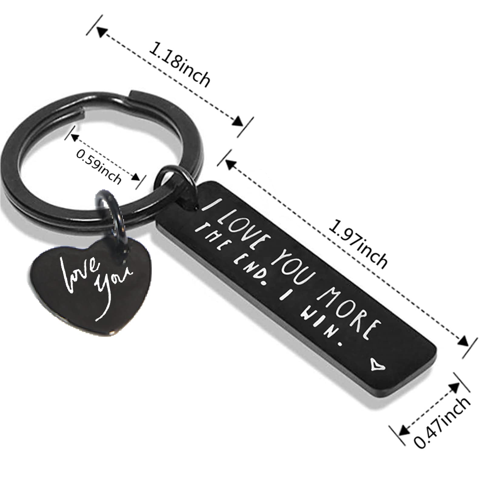 I Love You More Couple Keychain - Romantic Gifts for Boyfriend, Valentine's Day, Anniversary & Birthday - Perfect for Couples Matching Accessories & Everyday Carry