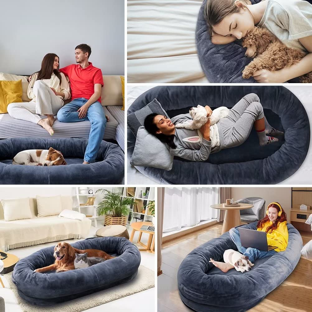 67x38x12 Inch Orthopedic Human Dog Bed for Large Dogs - Extra Soft & Cozy Fluffy Pet Bed with Removable Washable Cover - Perfect for Napping, Lounging & Cuddling at Home