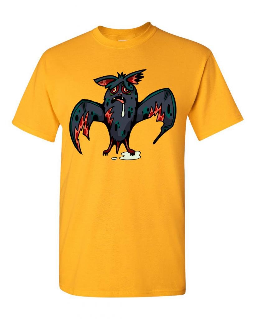 Zombie Bat Undead Animals Graphic T-Shirt for Men & Women - Cool Horror Theme Cotton Tee for Halloween, Cosplay & Goth Fashion