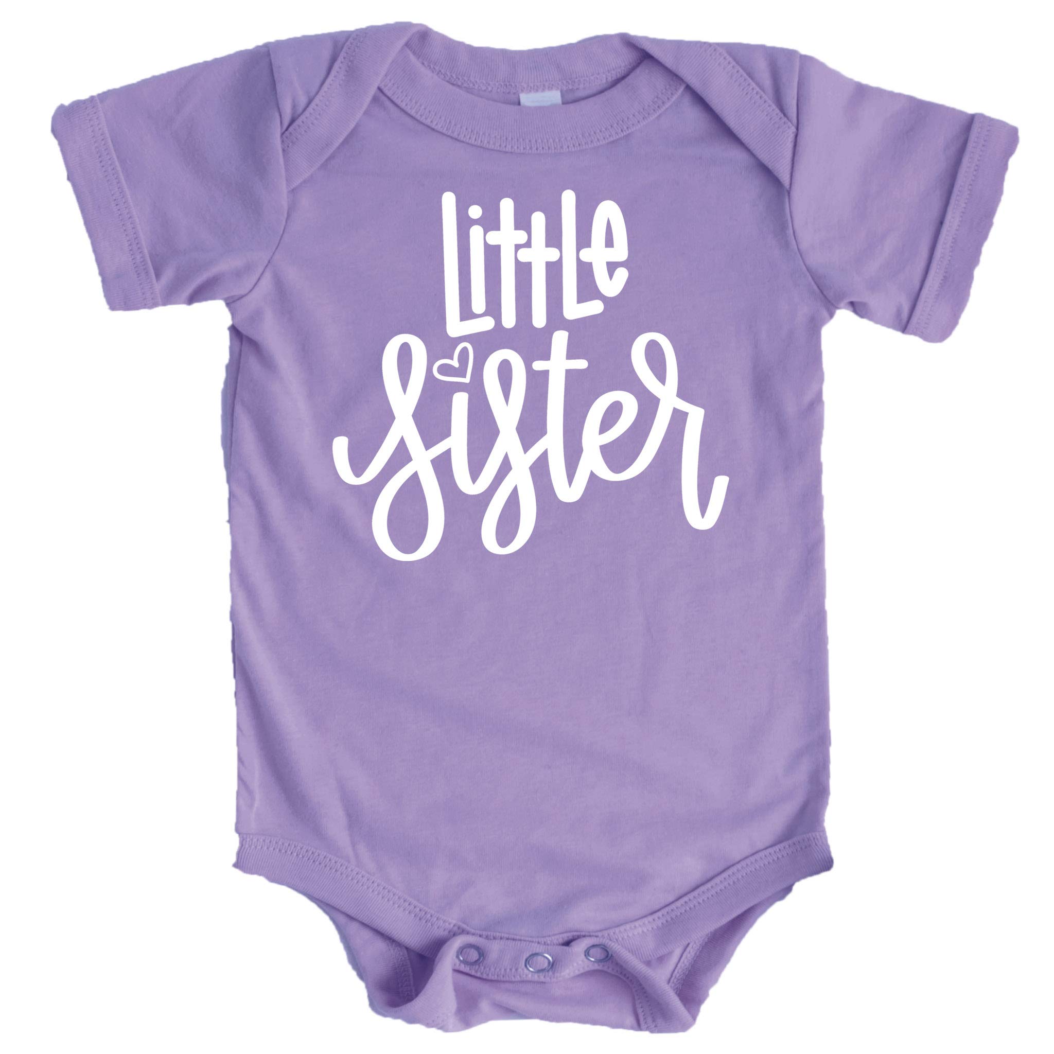 Olive Loves Apple Baby Girl Outfit - Gender Reveal Little Sister Heart Bodysuit | Newborn Infant Clothes for Special Occasions & Photo Shoots