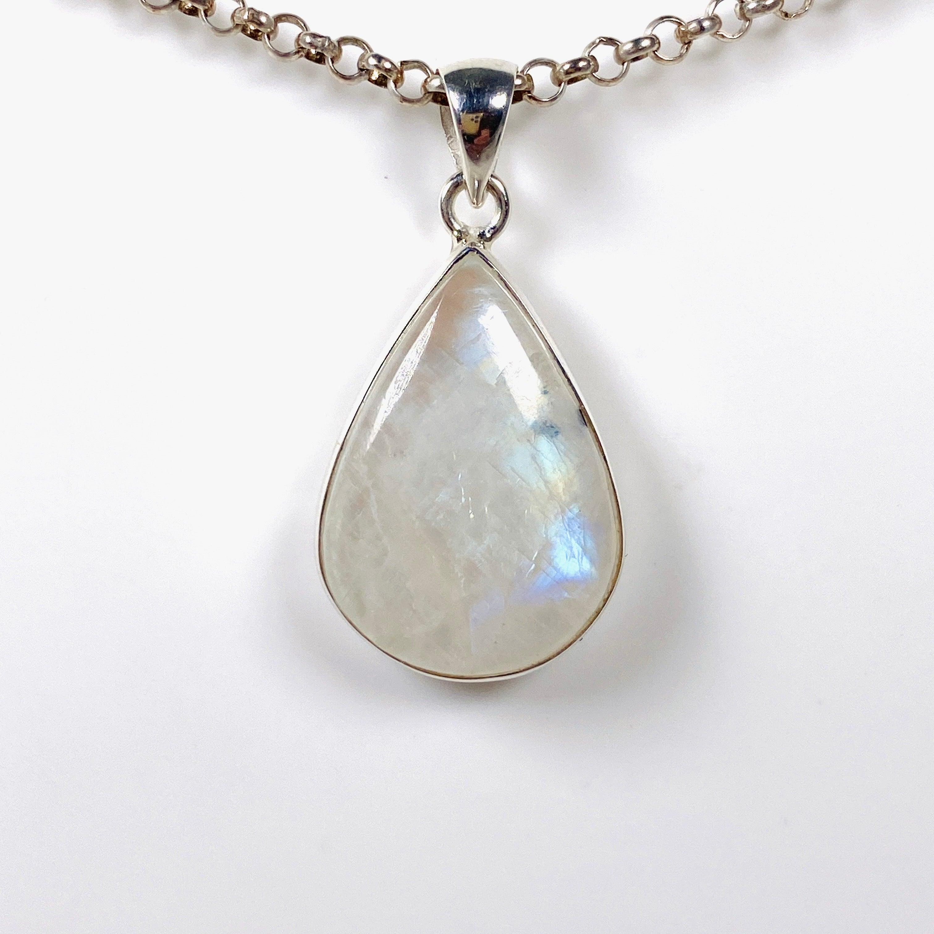 Natural Moonstone Teardrop Pendant Necklace KPGJ4024 - Elegant Boho Jewelry for Women, Perfect for Weddings & Everyday Wear