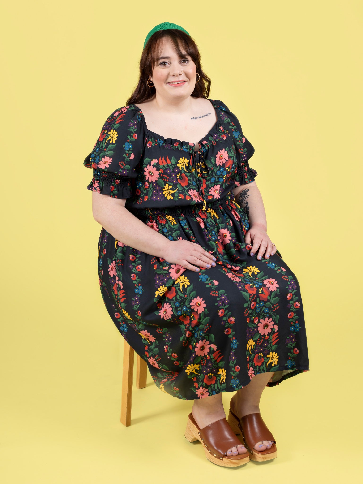 Tilly and the Buttons Mabel Dress & Blouse - Women's Vintage Style Floral Print Dress for Casual Wear, Office & Special Occasions