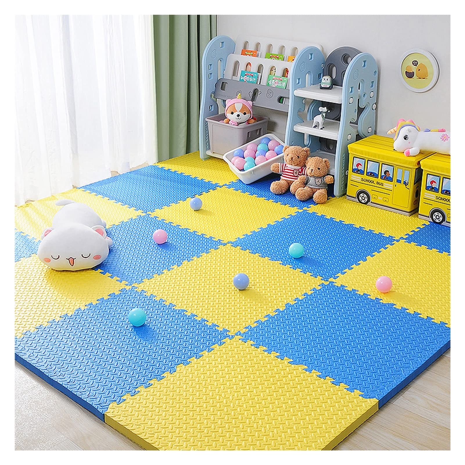 Premium EVA Foam Interlocking Puzzle Exercise Mat - 60x60x1cm, 8-Piece Set for Home Gym, Yoga, and Workout Flooring | Non-Slip, Cushioned Protection for Equipment & Kids Play Area | Solid Color Options Available