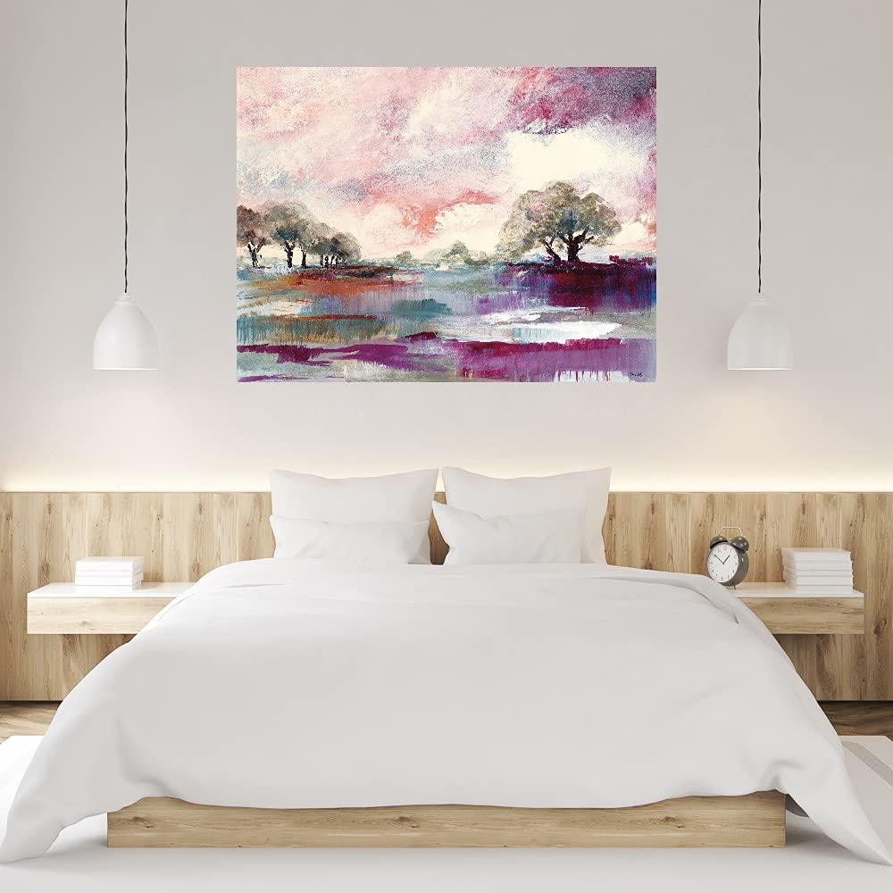 Rusty Sunset Canvas Wall Art Print by Lanie Loreth - Handmade Fine Art Painting for Living Room, Bedroom, Office Decor - 32x24 Inches Ready to Hang - Perfect for Home, Cafe & Hotel Wall Decoration