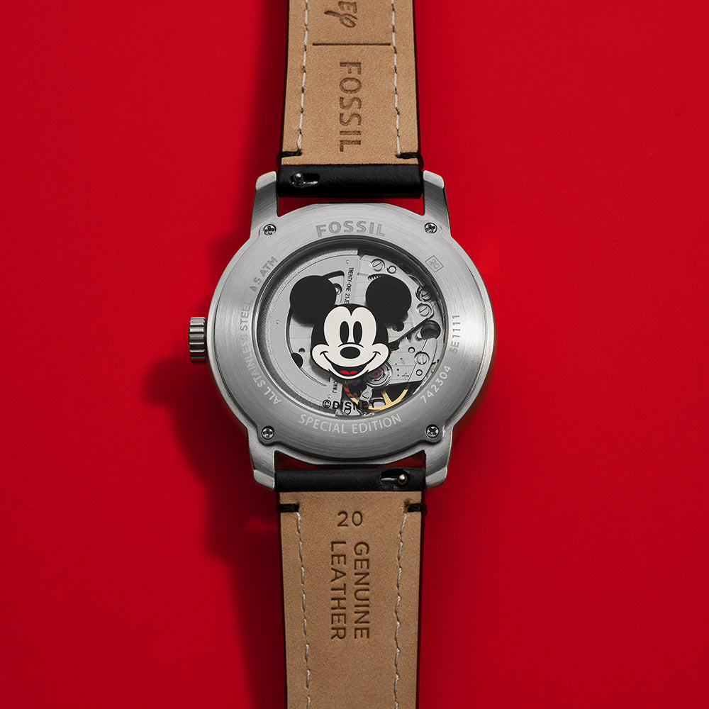 Fossil SE1111 Open Heart Mickey Automatic Watch - 100th Disney Anniversary Limited Edition - Perfect for Collectors & Disney Fans