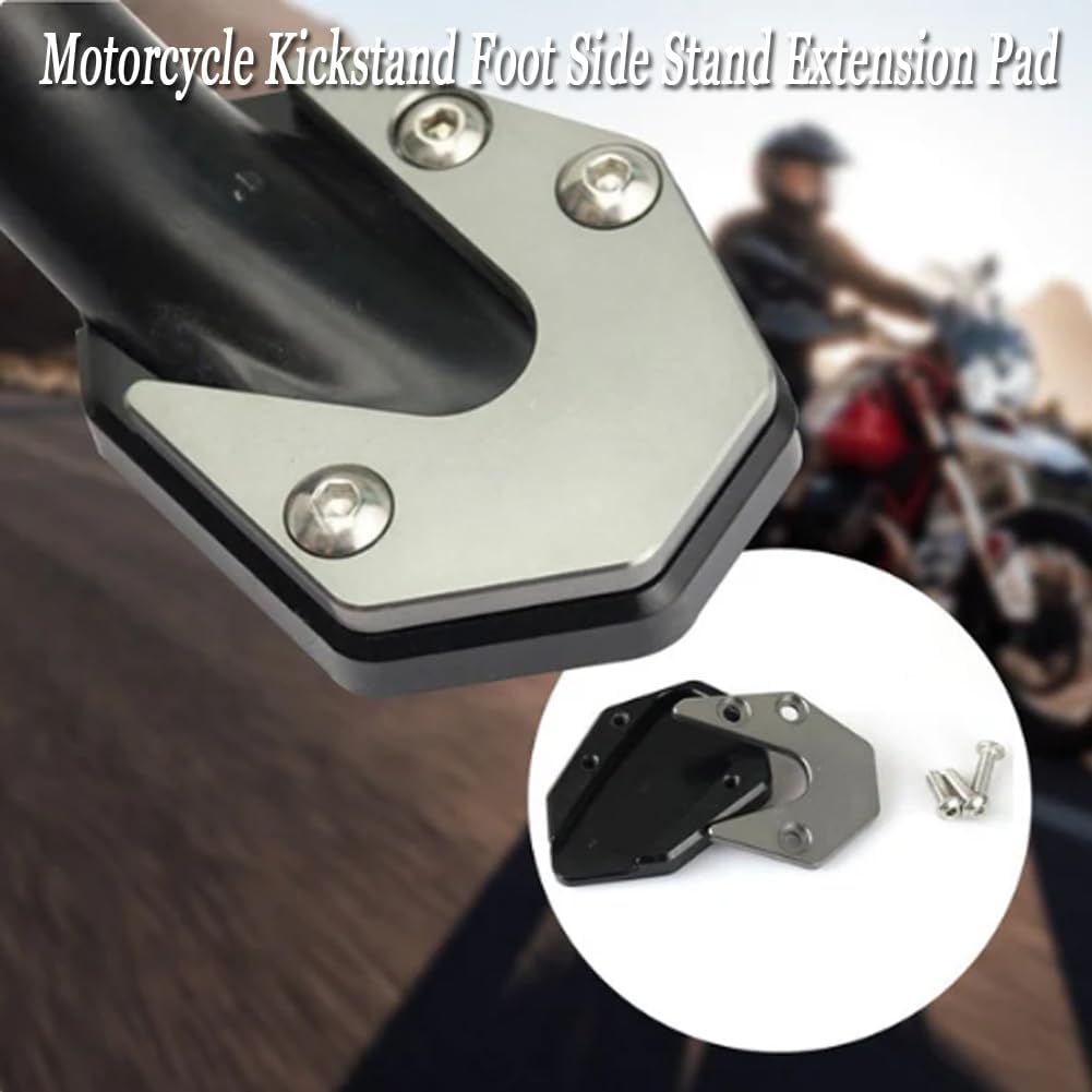 Motorcycle Kickstand Pad - Aluminum Alloy Support Plate (Gray) for Stable Parking