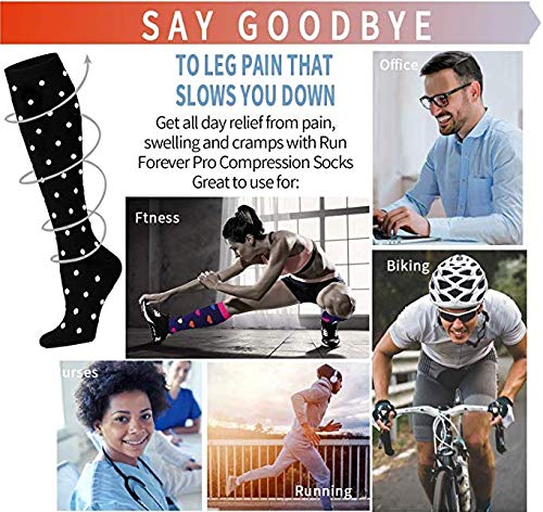 Best Compression Socks for Women & Men - Improved Blood Circulation & Leg Support - Ideal for Running, Sports, Nursing, Travel & Long Flights - Perfect for Athletes, Nurses & Frequent Travelers