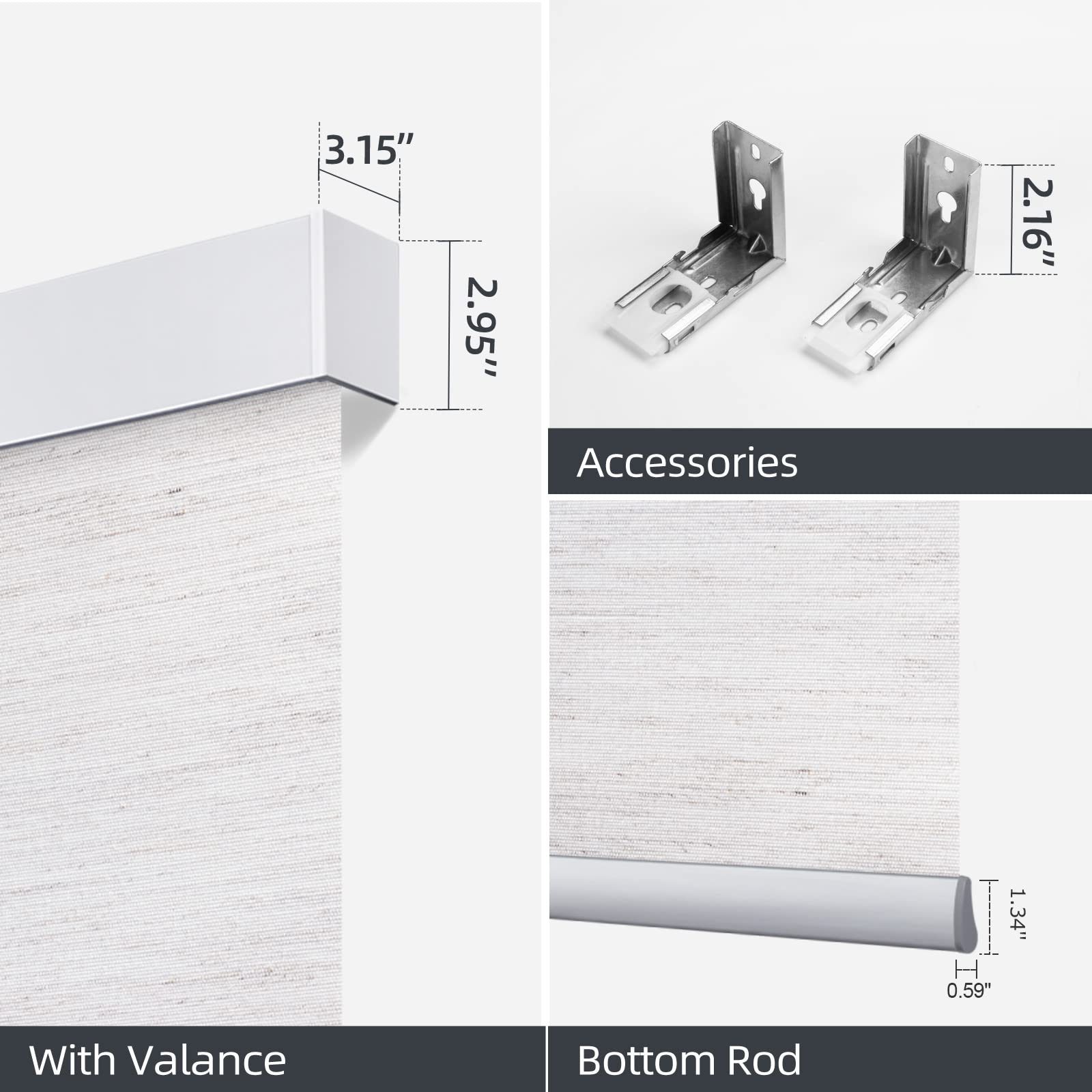 Smart Motorized Blackout Blinds with Remote Control - Wireless Rechargeable Roller Shades for Windows, Custom Size (Linen Luxury White) | Perfect for Home, Office & Restaurant Privacy & Light Control