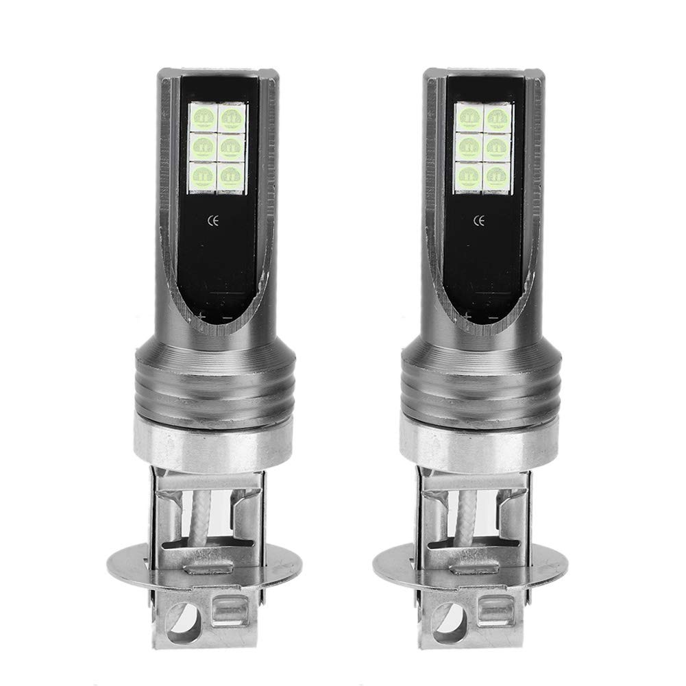 2PCS H3 LED Headlight Bulbs 24W 6000K White 1000LM - Super Bright 3030-12LED Fog Lights for Cars, Trucks, SUVs - Perfect for Night Driving & Off-Road Adventures