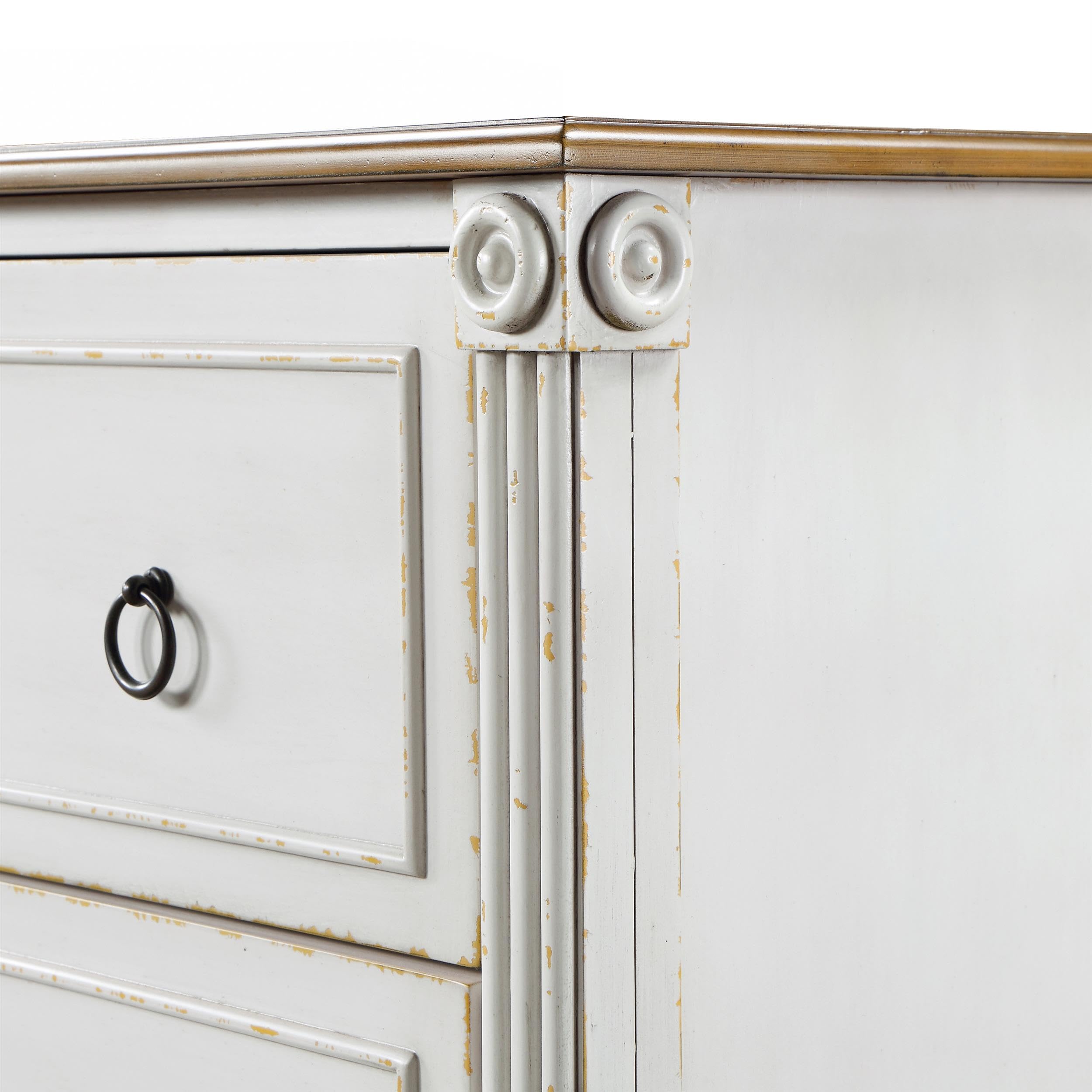 Furniture of America Birch Wood 6-Drawer Double Dresser in Antique White - Solid Wood Bedroom Dresser with Spacious Storage for Clothes, Bedroom Furniture for Home Organization & Decor
