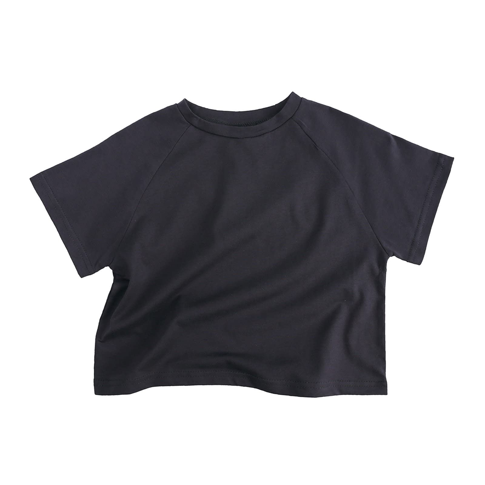 Boys & Girls Solid Color Short Sleeve T-Shirts | Crewneck Cotton Tees for Kids | White Blank T-Shirt for School, Play & Everyday Wear