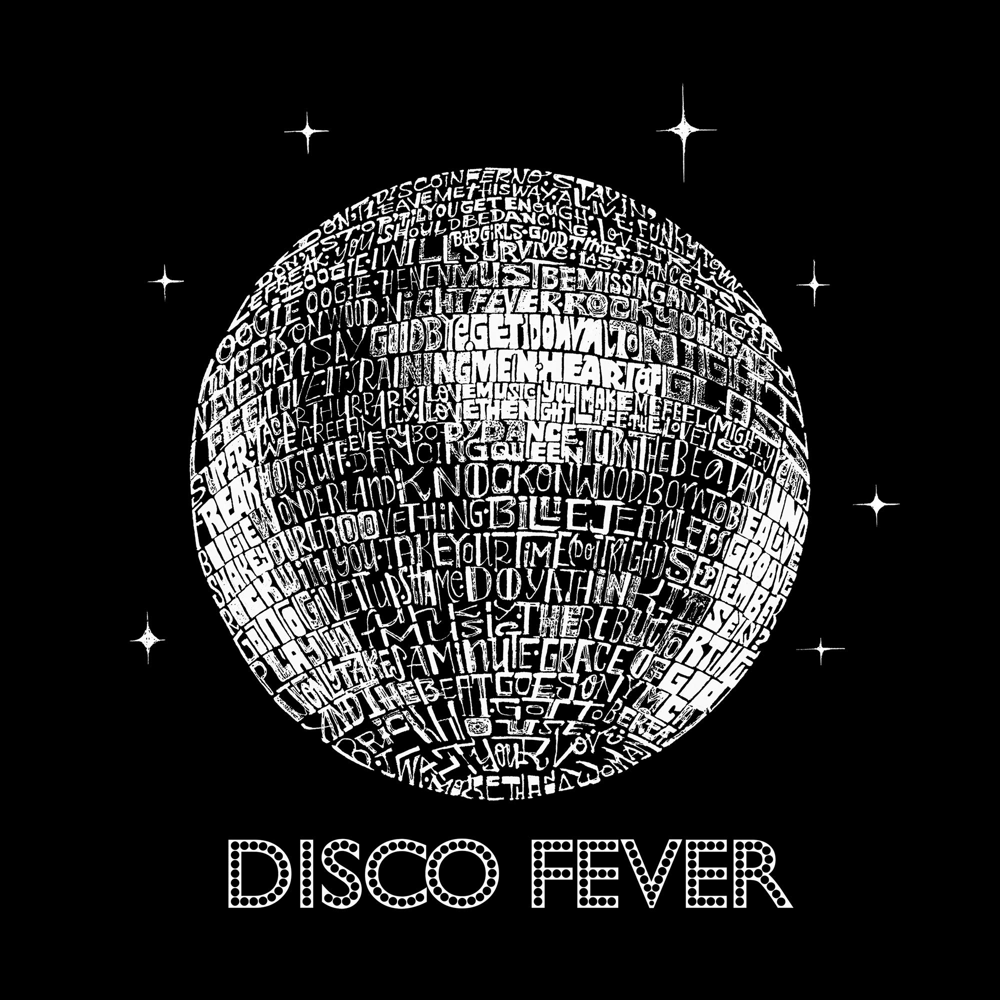LA POP ART Men's Word Art Sleeveless T-Shirt - Disco Ball Graphic Tee for Dance Parties & Nightclubs