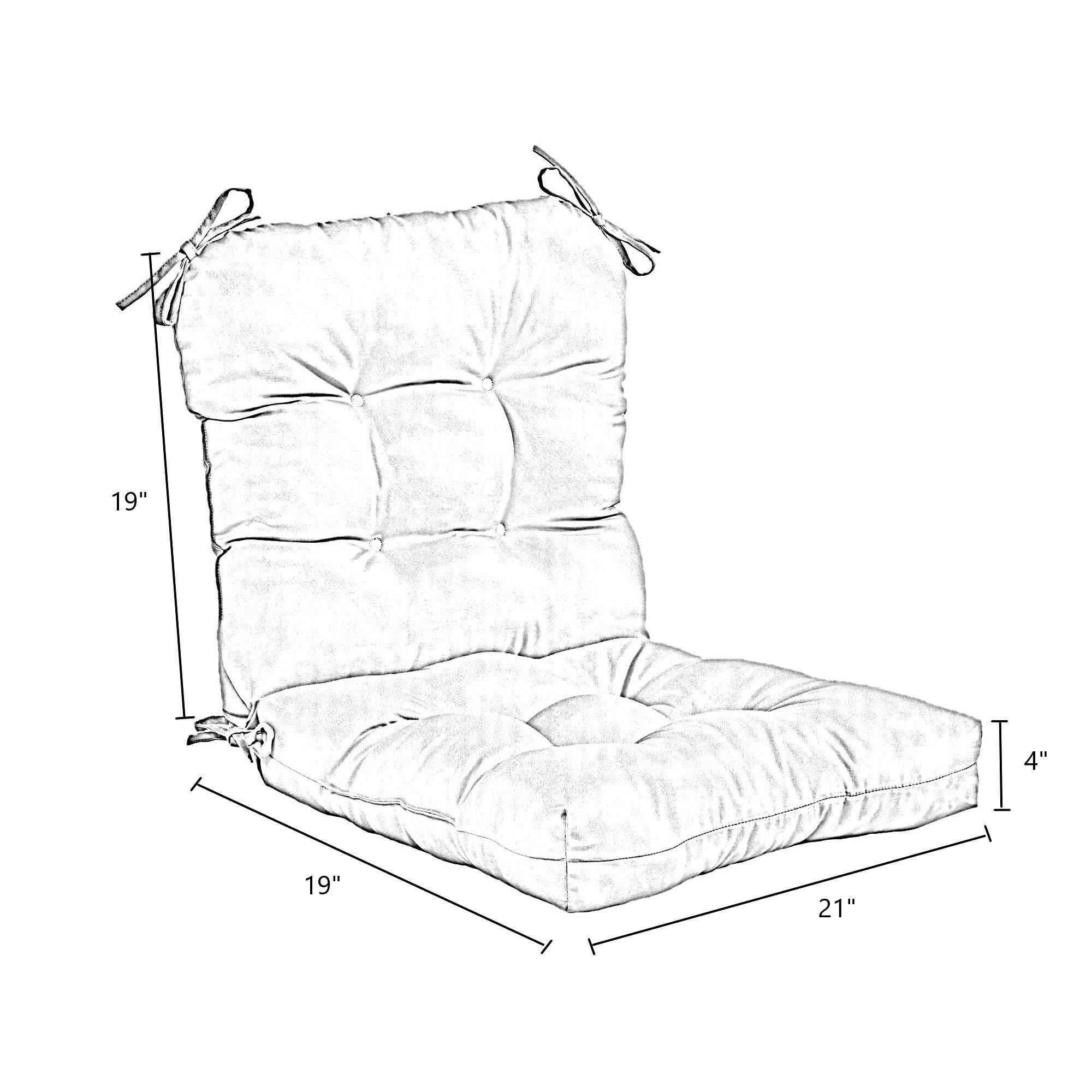Greendale Home Fashions 38 x 21 Inch Outdoor Chair Cushion - Waterproof Patio Seat & Back Cushion for Garden, Poolside, Deck - 1 Pack, Juniper Green