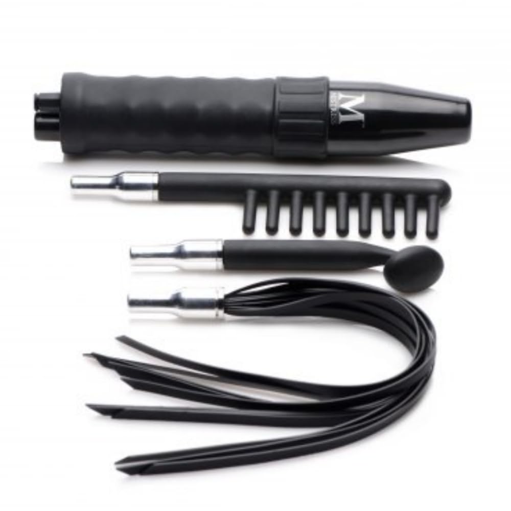 Premium Silicone eStim Wand Kit - BDSM Sex Toy for Couples, Adult Riding Crop Whip & Spanking Paddle Set - Sensual Play & E-Stimulation for Enhanced Intimacy - Perfect for Roleplay, Bondage & Sensory Exploration