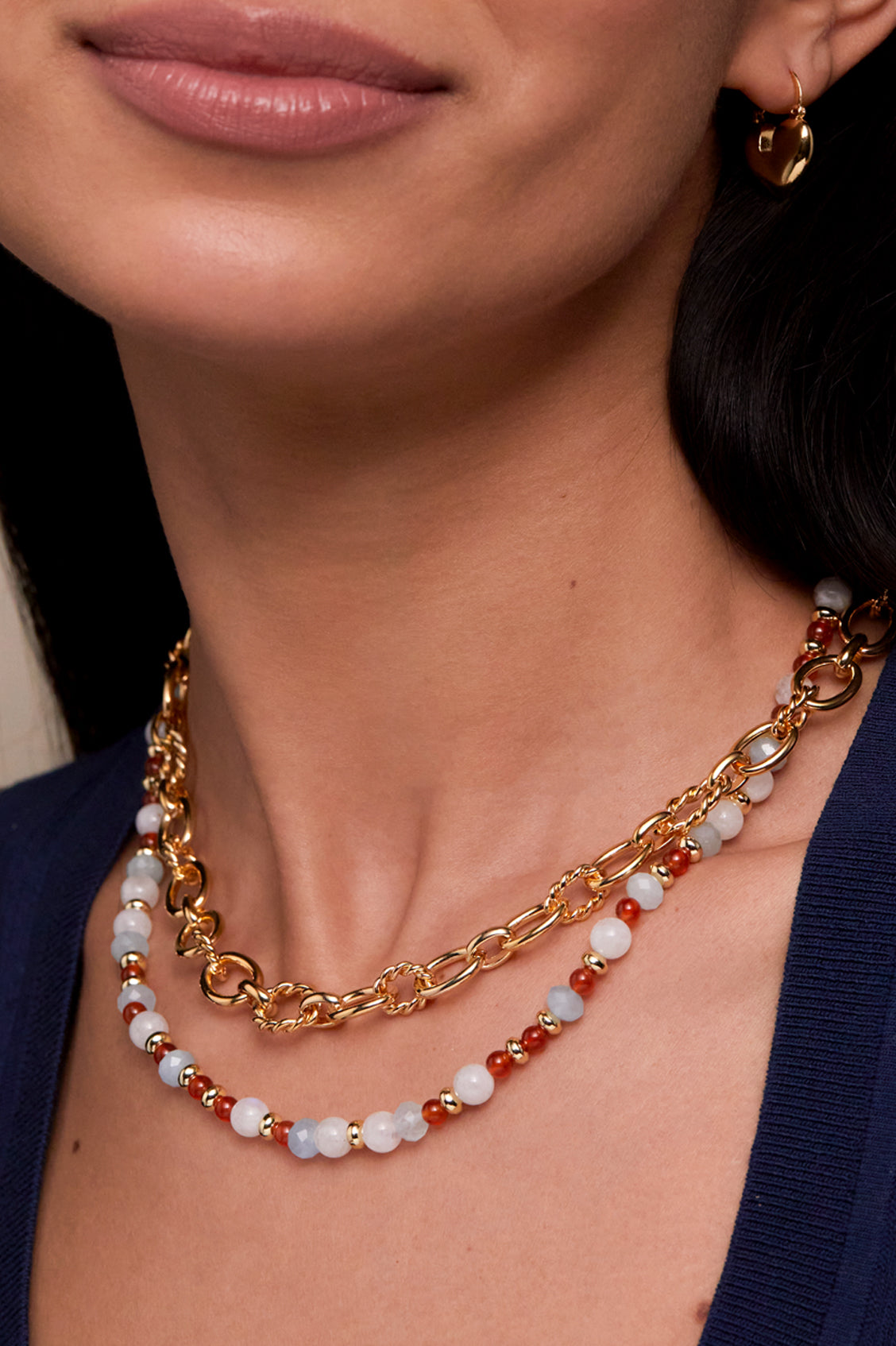 Chunky Chain T Bar Necklace for Women - Gold Plated Statement Jewelry - Perfect for Casual Outfits, Date Nights & Office Wear