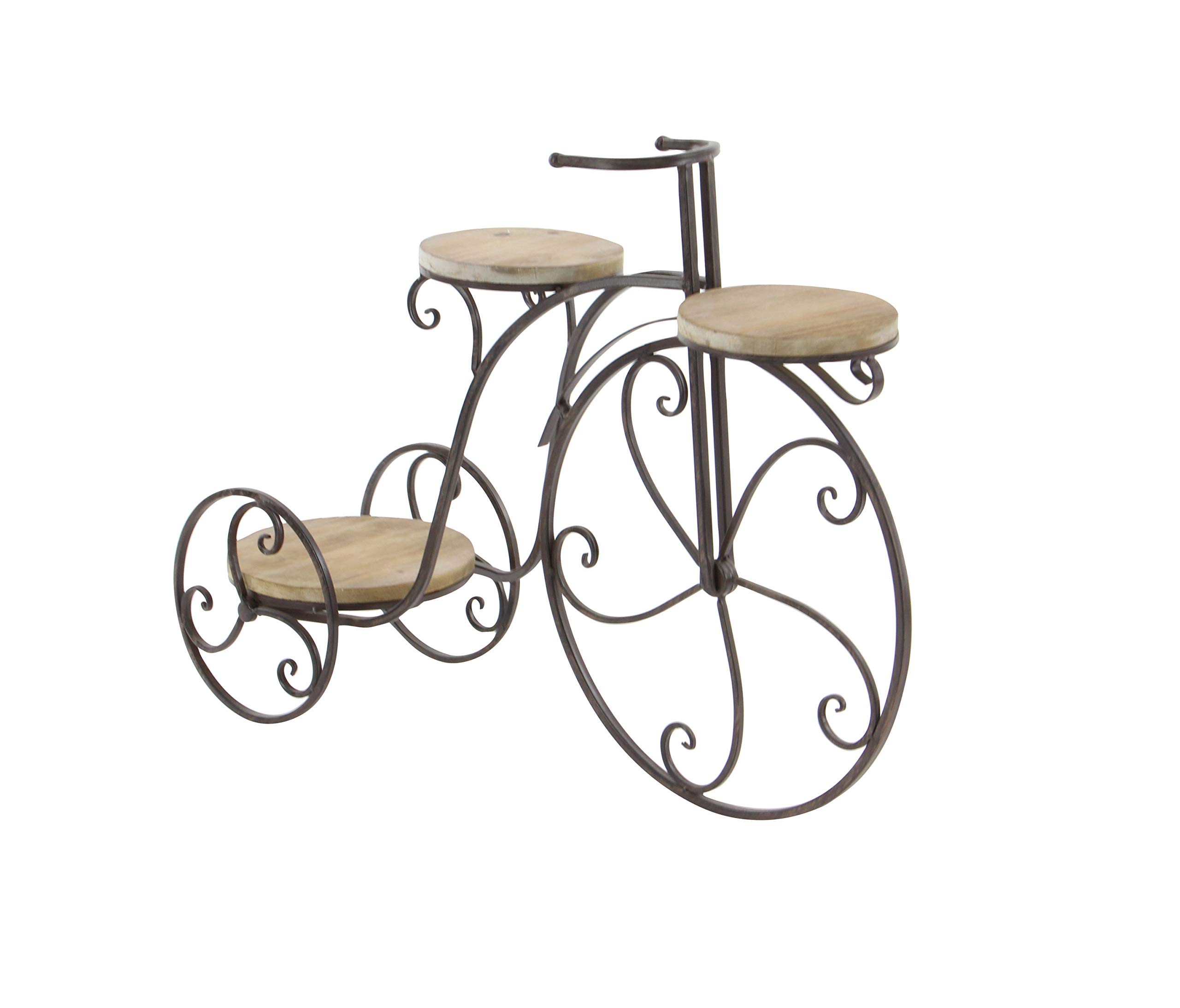 Deco 79 2-Tier Metal Bike Wall Shelf - Indoor Outdoor Plant Stand for Home & Garden Decor, 31