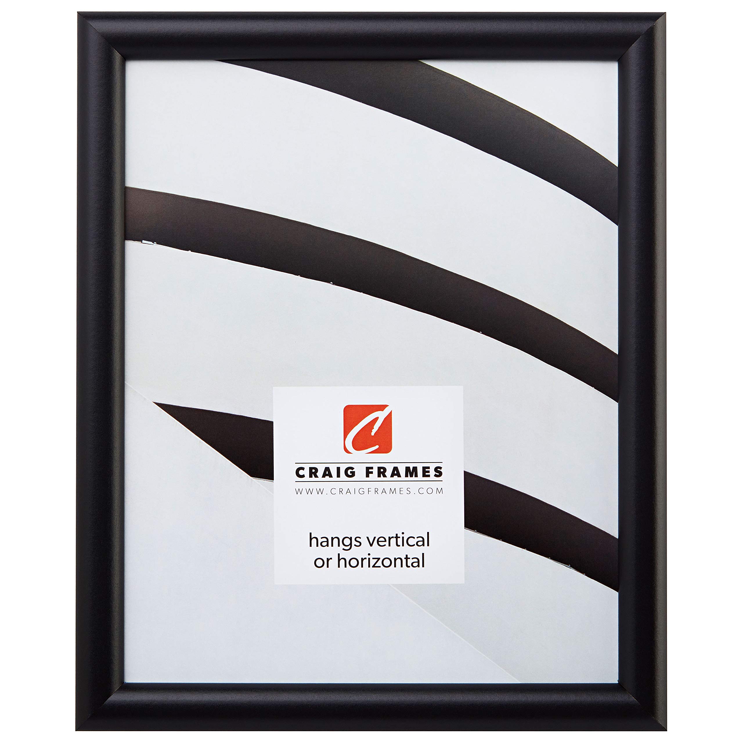 Craig Frames FW2BK1824AAC 18x24 Inch Matte Black Picture Frame - 0.765-Inch Wide Smooth Finish Poster Frame for Wall Art, Photos, Certificates - Perfect for Home, Office & Gallery Decor