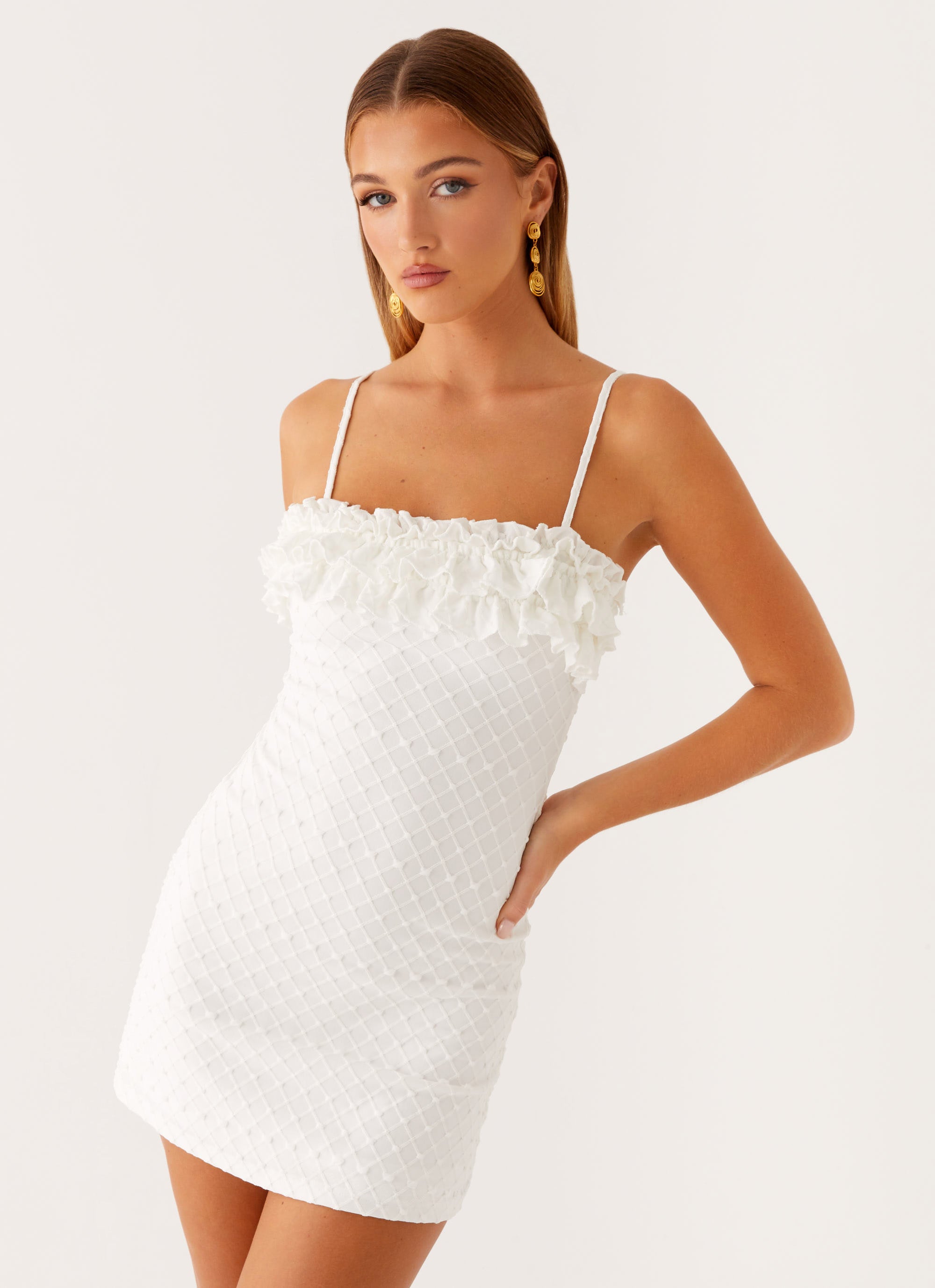 Bowden Mini Dress in Ivory - Elegant Short Sleeve Party Cocktail Dress for Women | Perfect for Weddings, Dates & Special Occasions