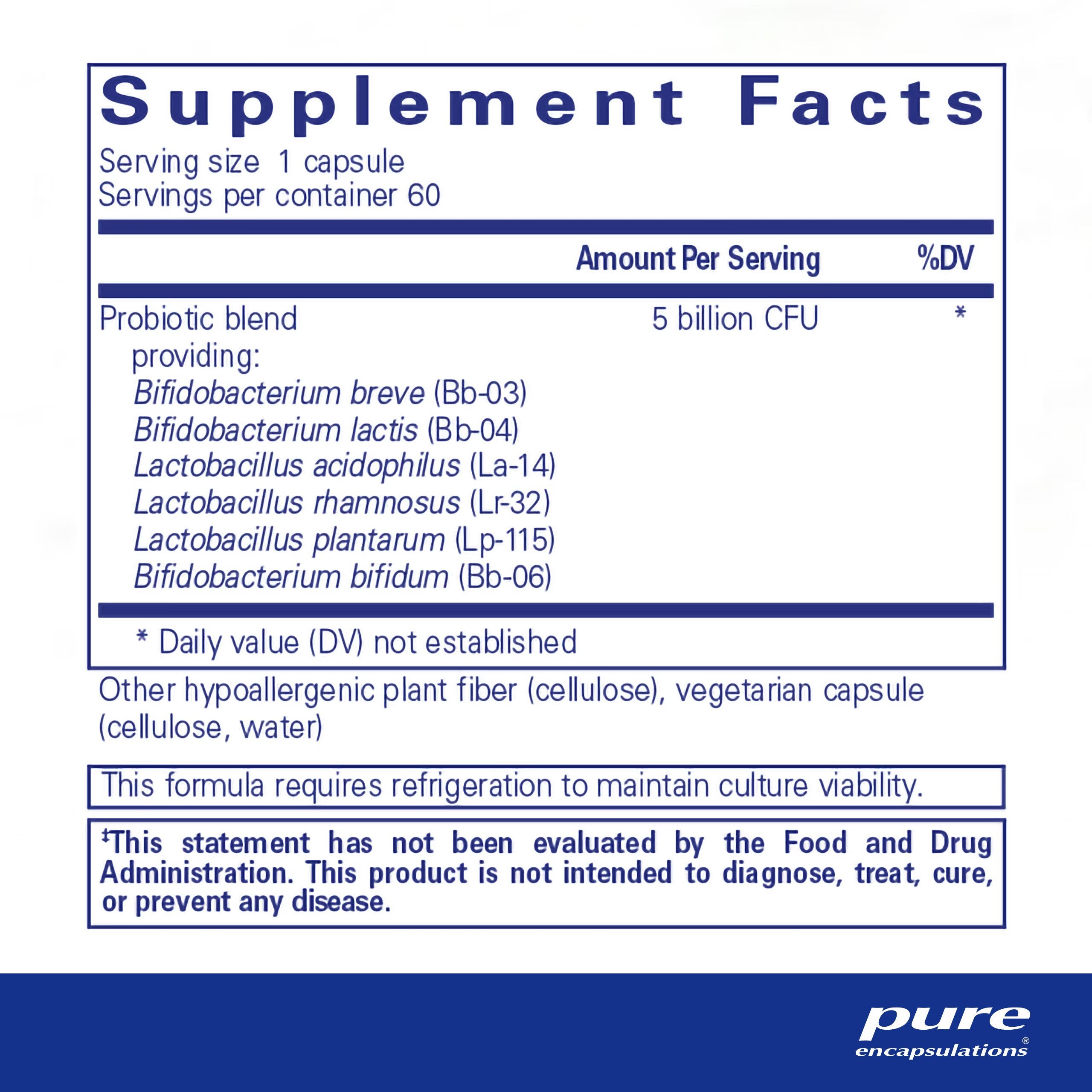 Pure Encapsulations PureProbiotic™ - Premium Digestive Health Supplement for Gut Support - Supports Immune System & Digestive Balance - Ideal for Daily Wellness Routine & Travel