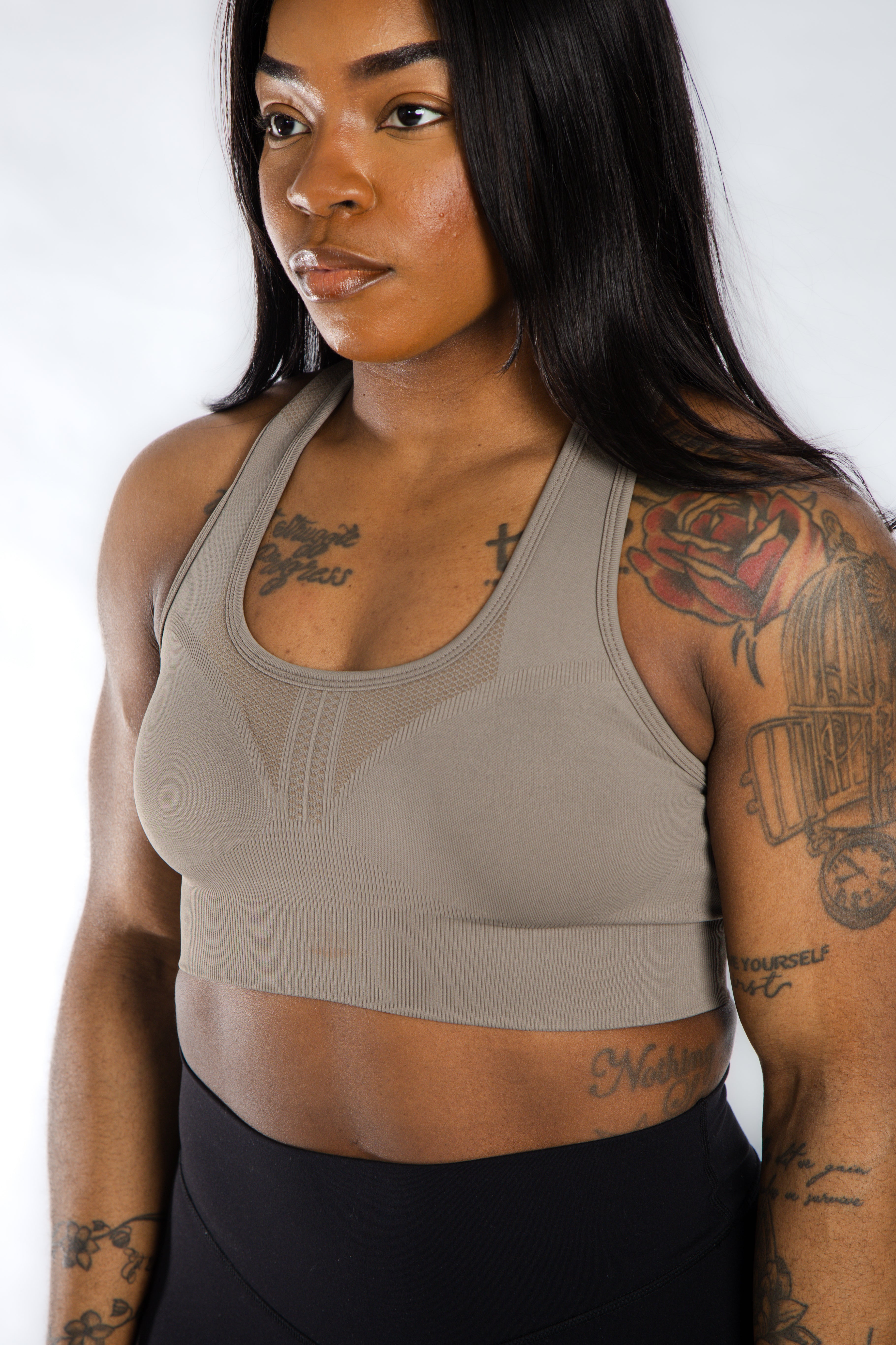 Seamless Bra for Women - Comfortable Wireless Bralette in Battlefield Brown | Perfect for Yoga, Lounge & Everyday Wear