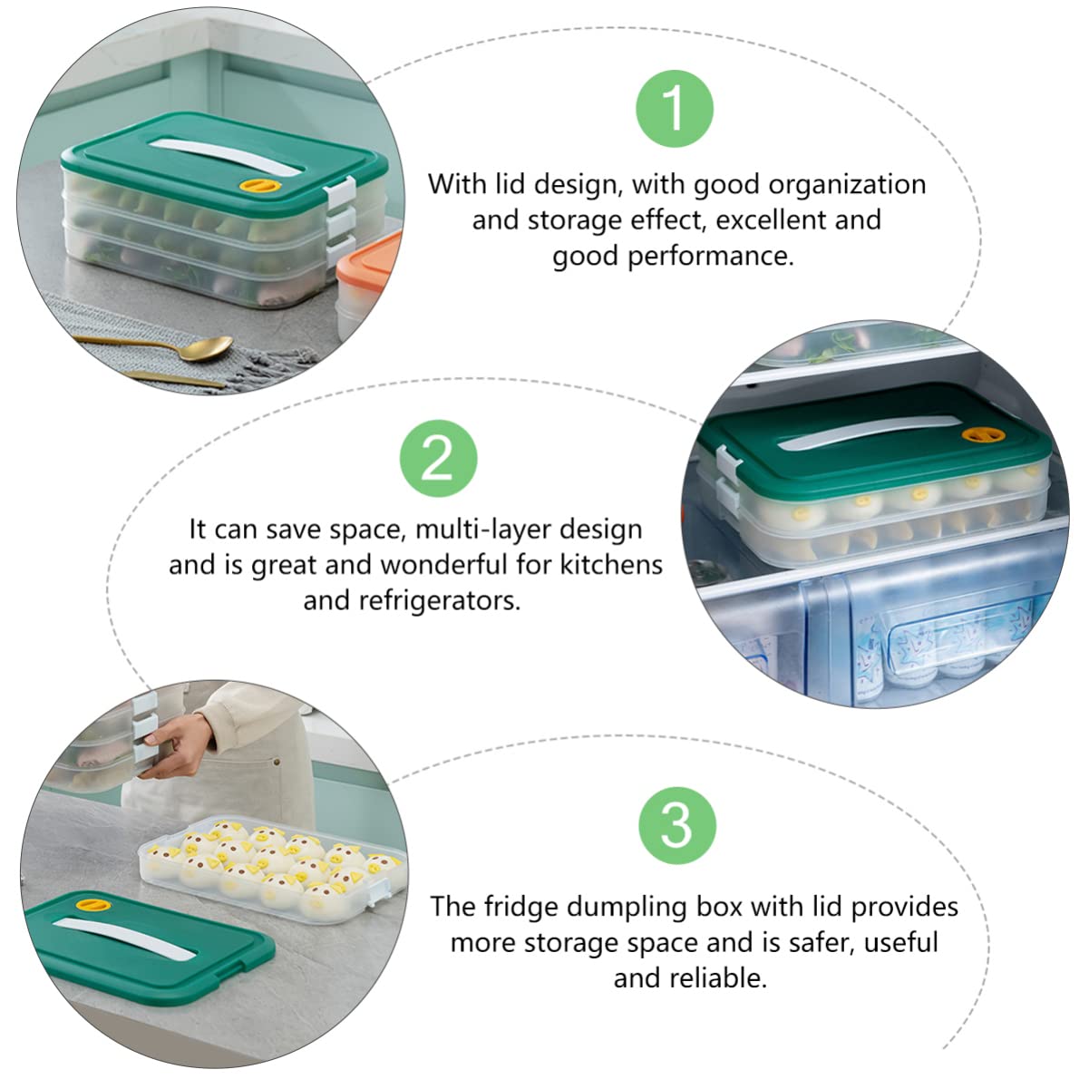 DOITOOL Refrigerator Organizer Bins - Plastic Food Storage Containers for Fridge, Crisper Drawer Organizer, Egg Tray & Dumpling Box - Perfect for Meal Prep, Leftovers & Kitchen Organization