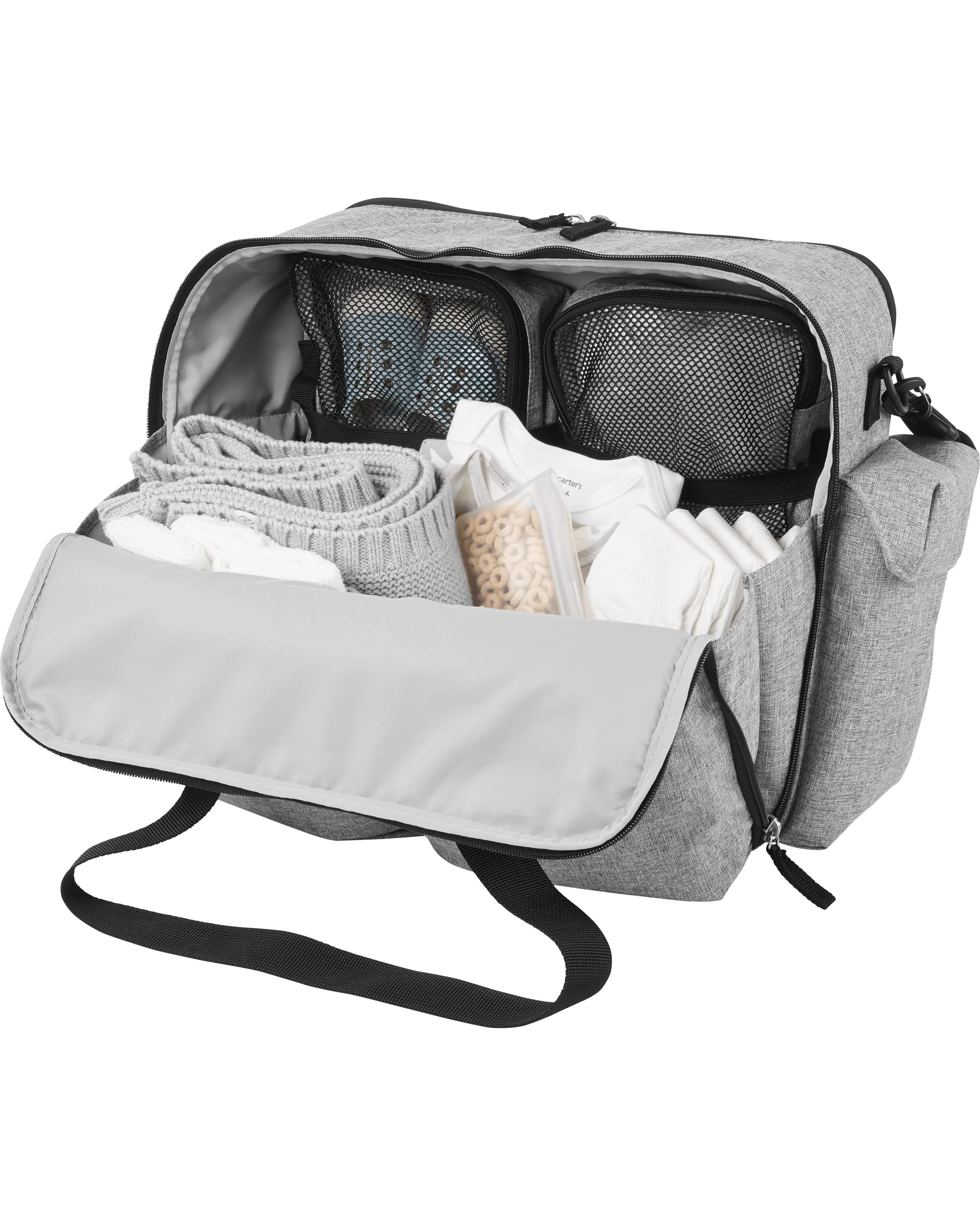Skip Hop Diaper Bag Backpack - Extra Large Capacity Baby Bag with Changing Pad & Stroller Straps | Grey Melange Weekender for Travel, Outings & Daily Use with Toddlers