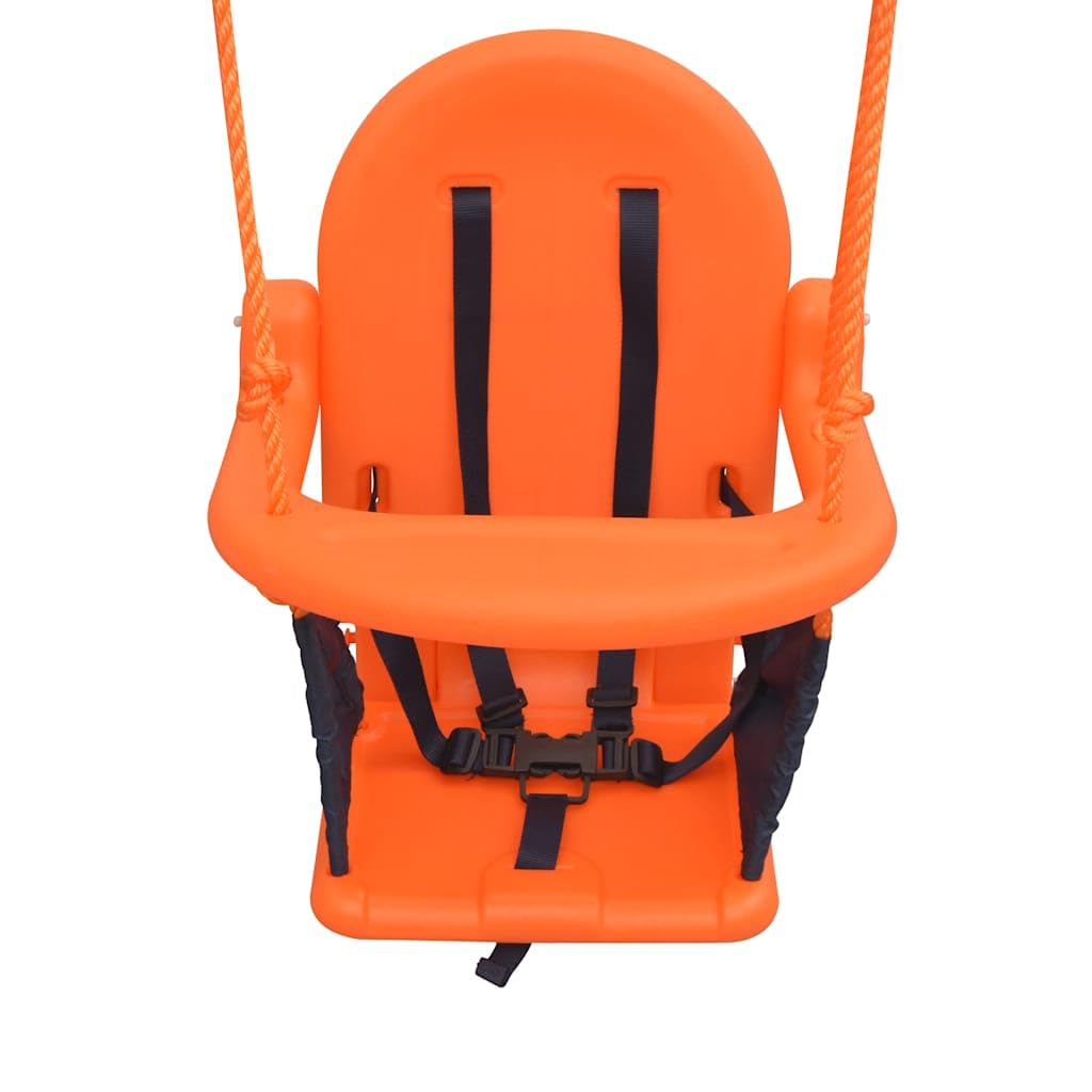 Safe & Fun Orange Toddler Swing Set with Adjustable Safety Harness - Perfect for Backyards, Parks & Indoor Play Areas