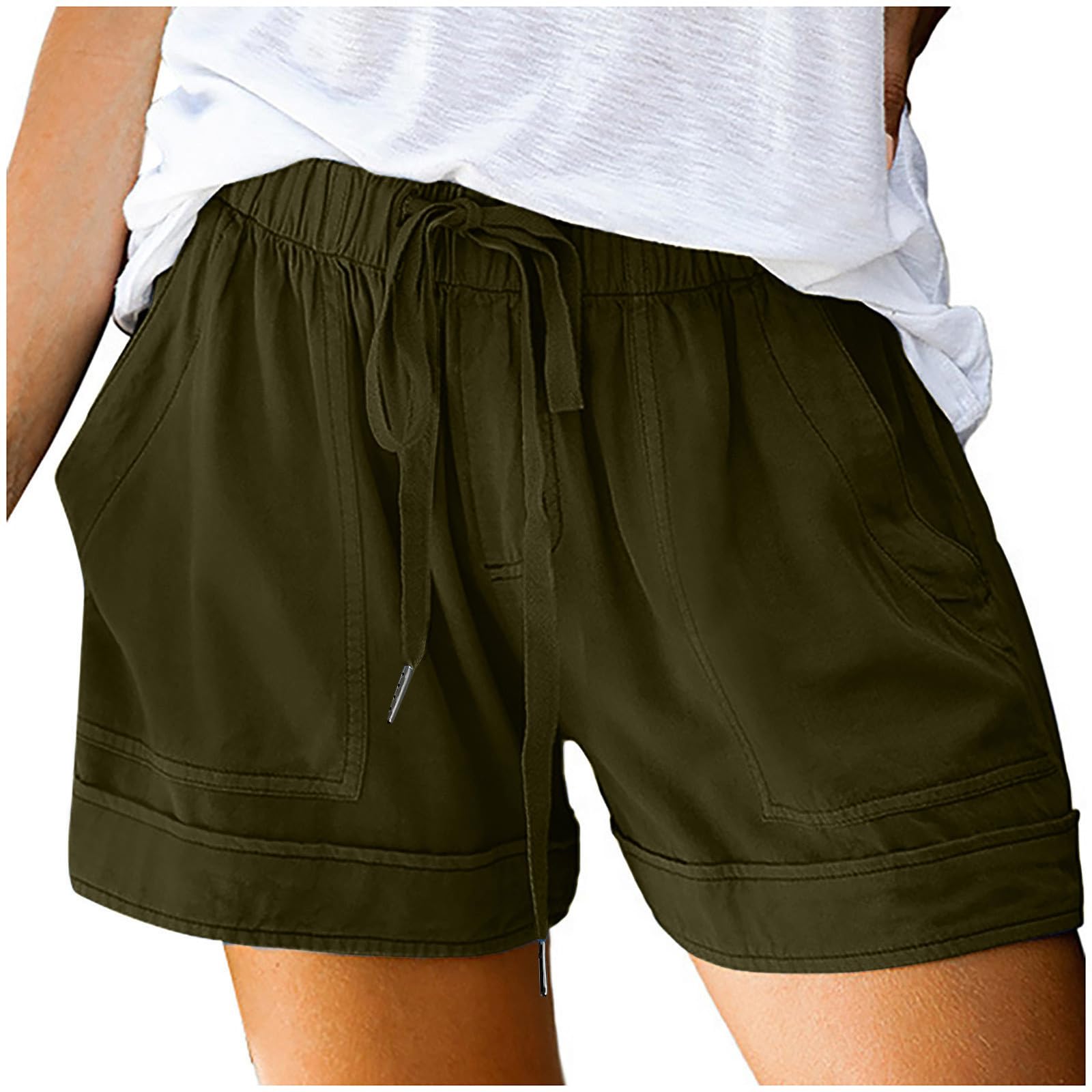 Women's Linen Palazzo Shorts - Flowy Gauze Beach Shorts for Summer | Casual Petite Linen Trousers | Perfect for Vacations, Beach Outings & Relaxing