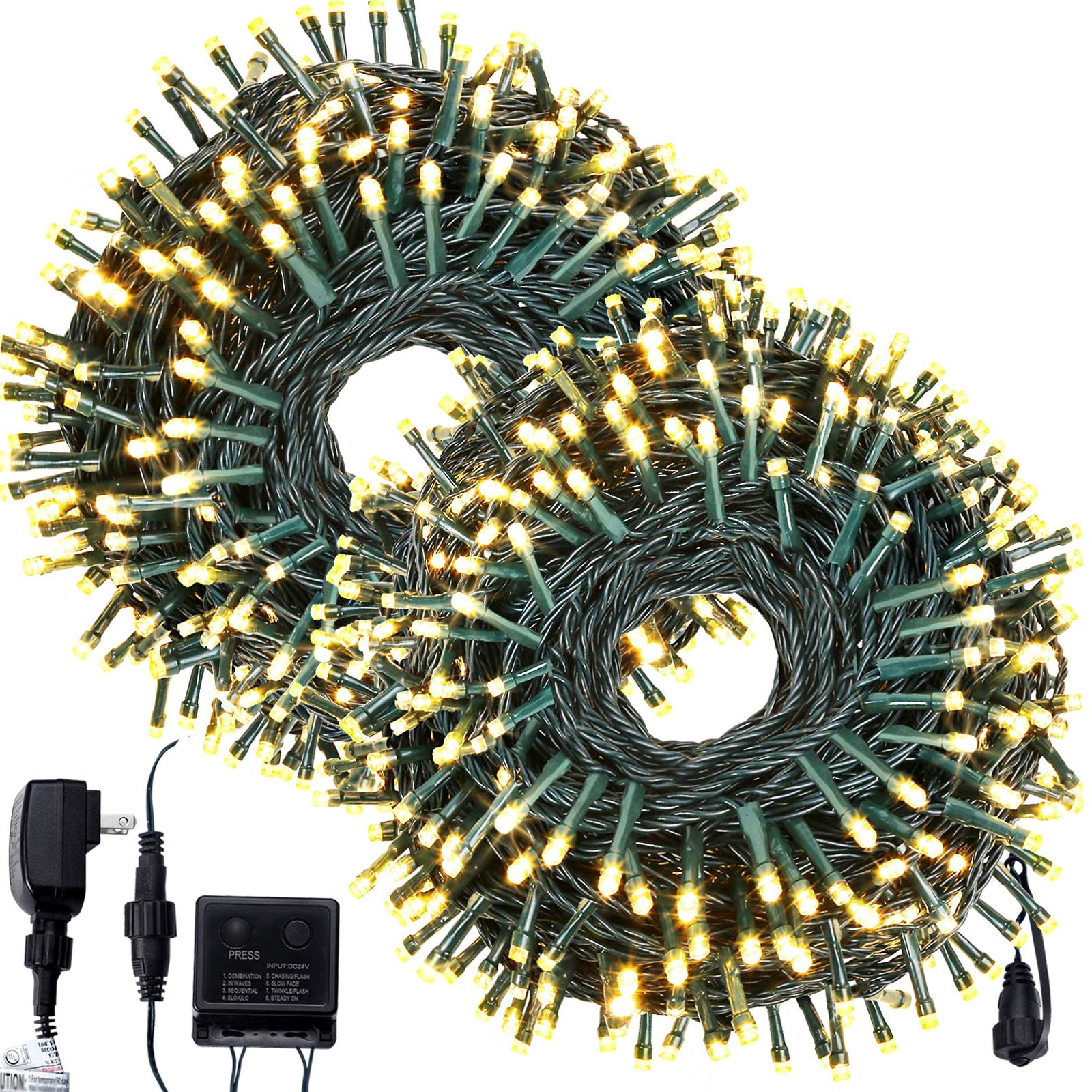 ROYAMY 600LED 209ft Outdoor Christmas String Lights - UL Certified Waterproof Fairy Lights for Indoor/Outdoor Use - Perfect for Halloween, Patio, Garden, Wedding & Holiday Party Decorations (Warm White) - Create Magical Ambiance for Backyard Gatherings & Seasonal Celebrations
