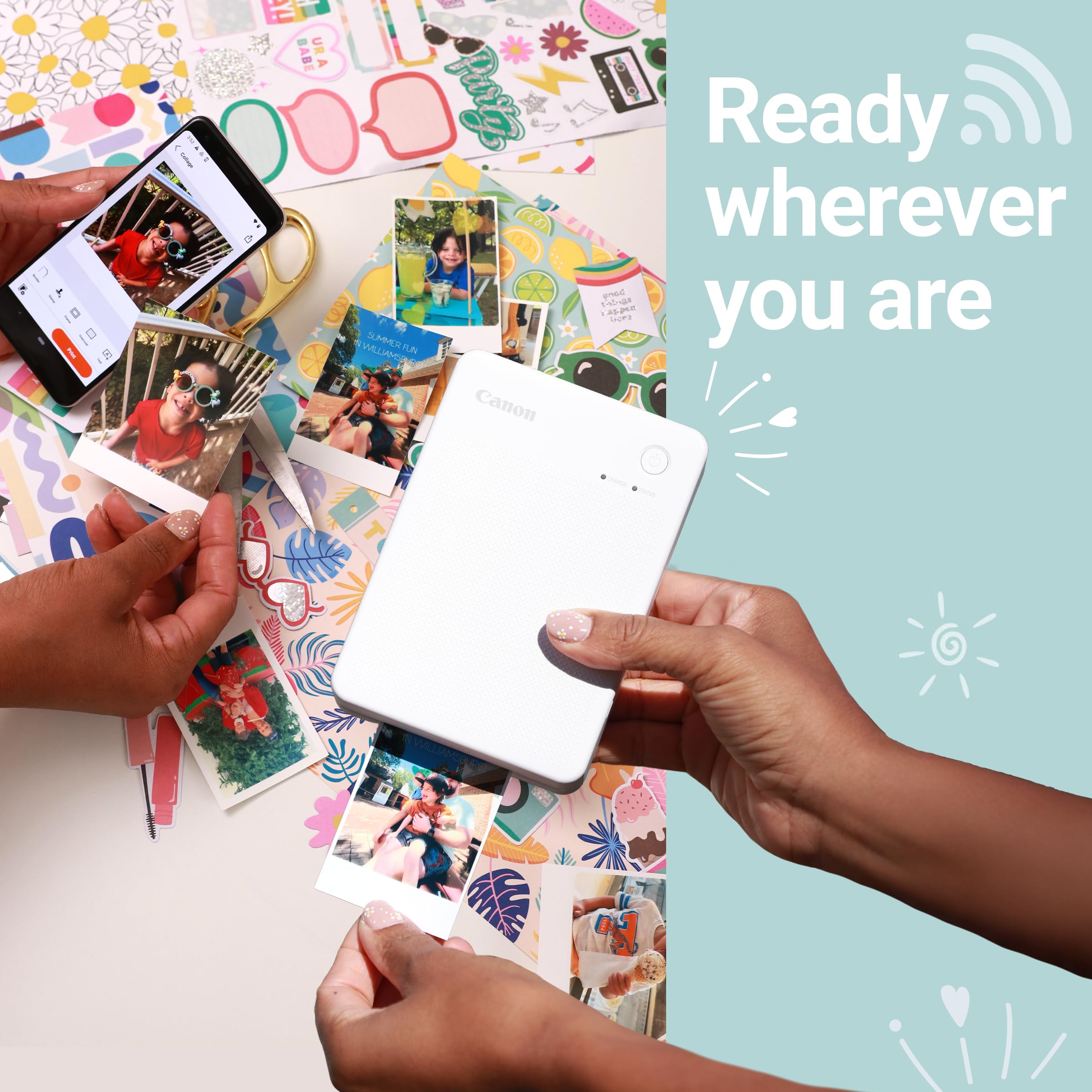 Canon SELPHY QX20 Compact Wireless Photo Printer - Print High-Quality 4x6 Photos Instantly from Smartphone, Ideal for Travel, Home & Party Memories