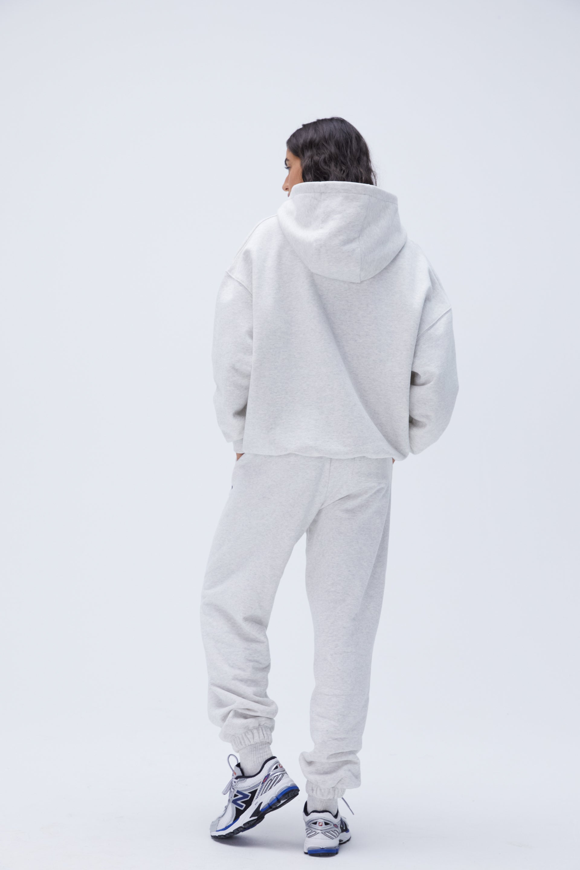 Varsity Oversized Hoodie - Light Grey Melange & Black | Cozy Pullover Sweatshirt for Men & Women | Perfect for Casual Wear, Gym, and Street Style
