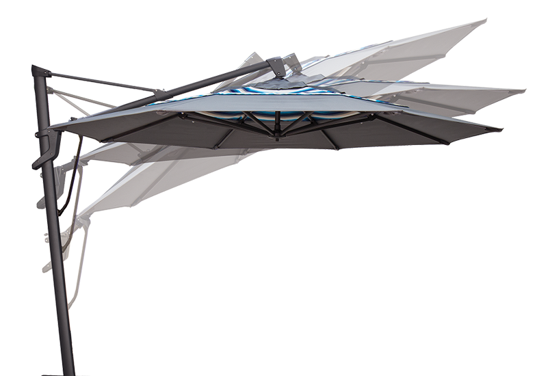 11' AKZ PLUS Octagon Cantilever Umbrella - Outdoor Patio Sun Shade with Adjustable Tilt for Garden, Poolside, and Backyard Relaxation
