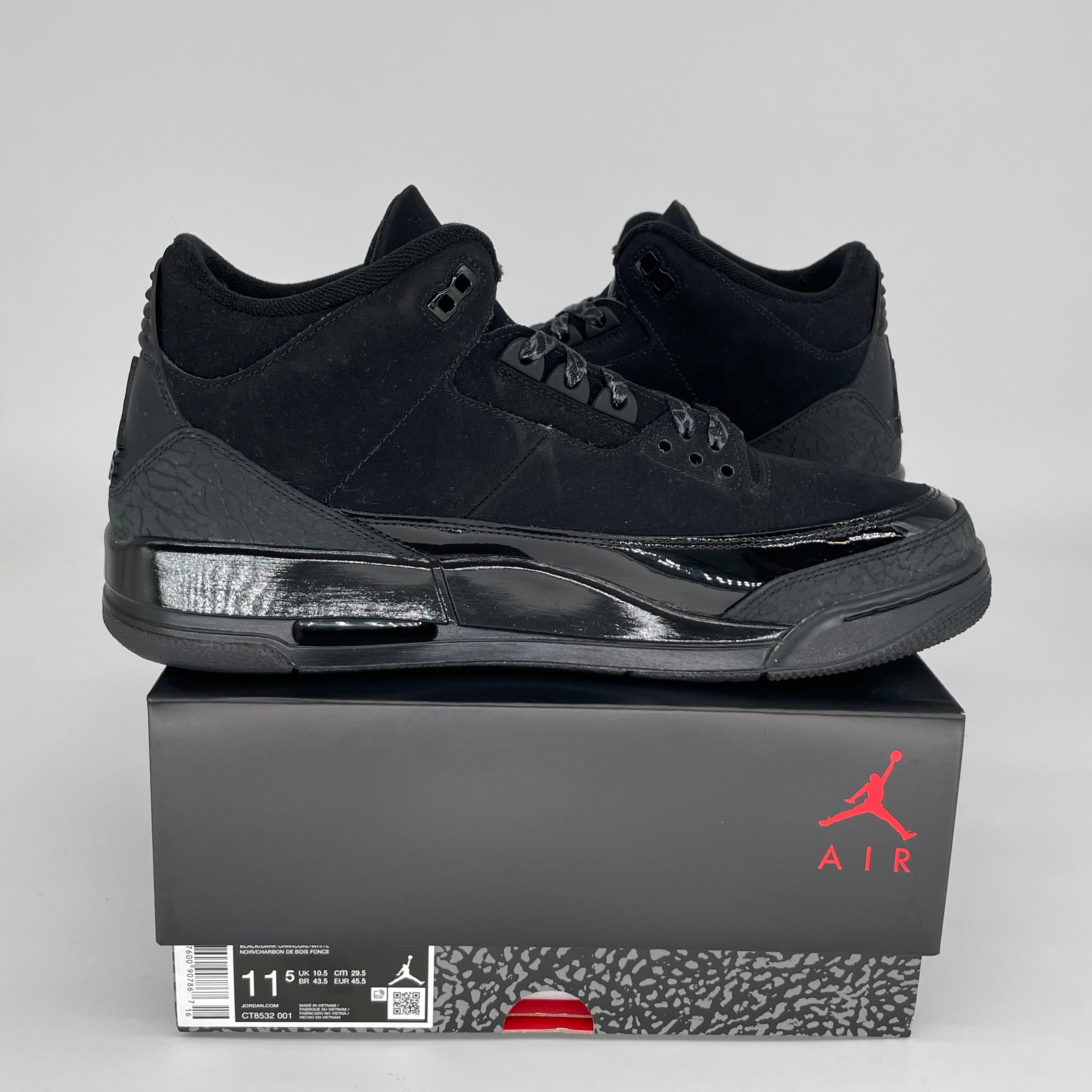 AIR JORDAN 3 Retro Black Cat Men's Basketball Shoes Size 11.5 - Style CT8532-001 | Sneakers for Streetwear, Casual & Basketball Performance