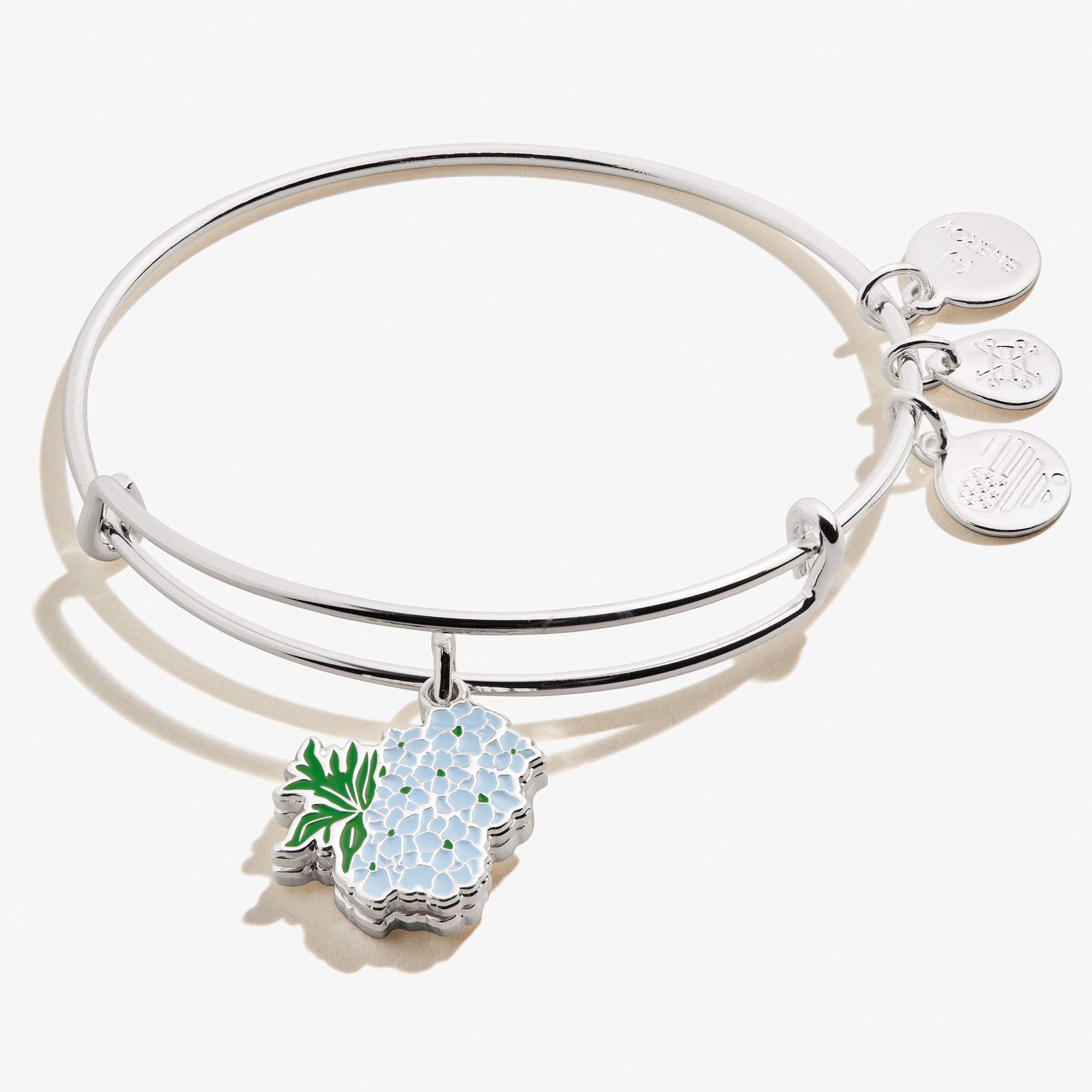 Delphinium Flower Mantra Charm Bangle - Elegant Boho Spiritual Jewelry for Women - Perfect for Yoga, Meditation & Everyday Wear