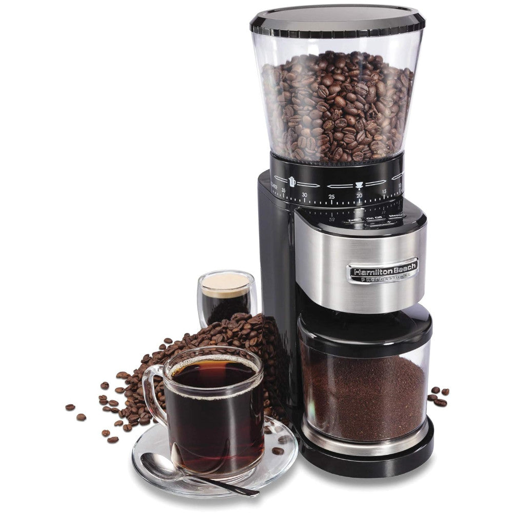 Hamilton Beach Professional 80405 Conical Burr Digital Coffee Grinder - Fresh Ground Coffee for Espresso, French Press & Drip Brewing - Perfect for Home & Office Use