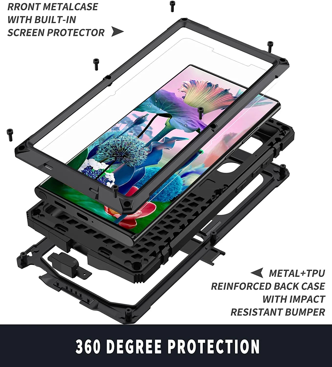 Samsung Galaxy S23 Ultra Aluminum Metal Case with Gorilla Glass Protection - Durable & Slim Design for Everyday Use, Travel, and Outdoor Activities